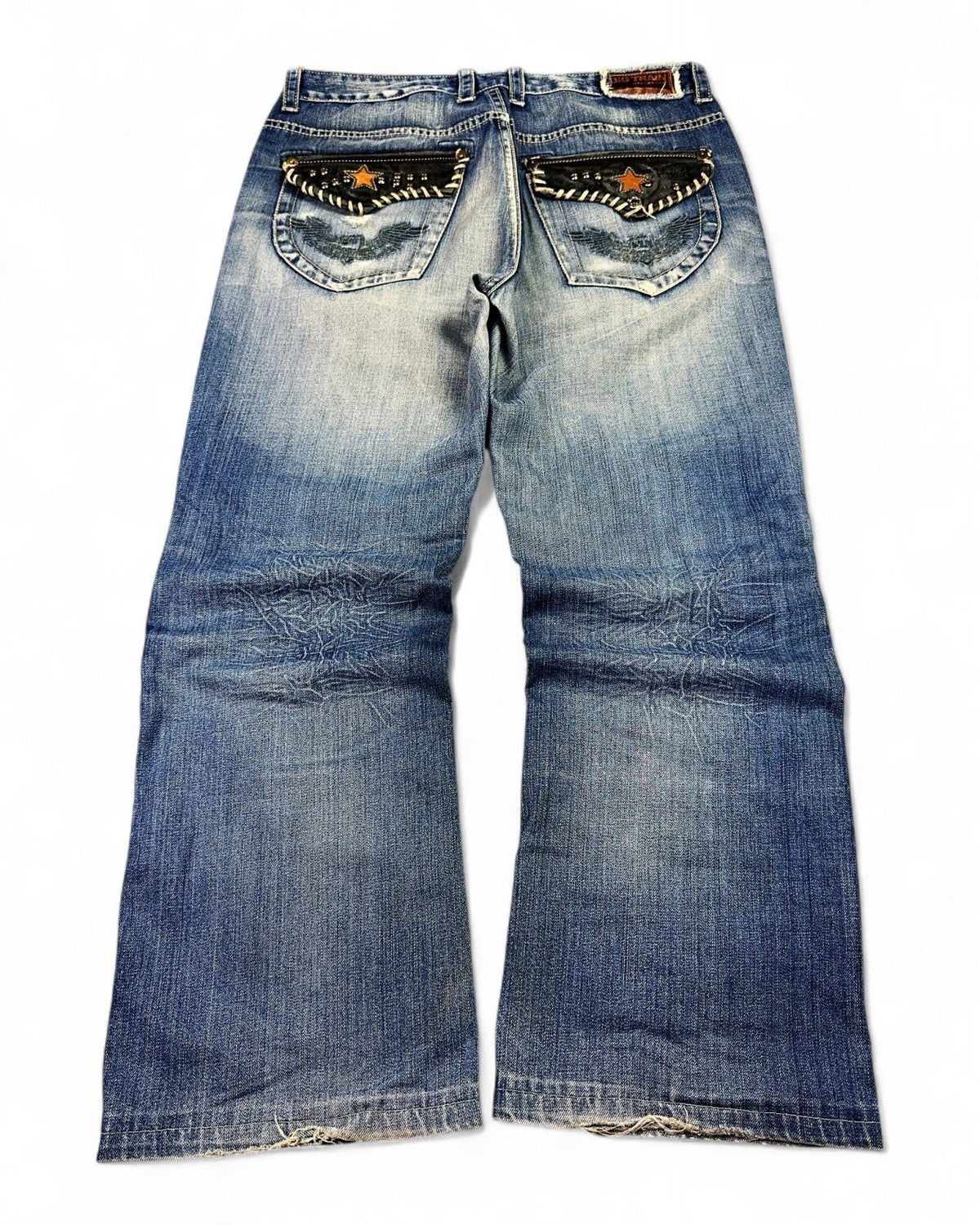 2000's Big Train Japanese Baggy/Bootcut Jeans *very rare 34x30 (L) - Lennys Vintage