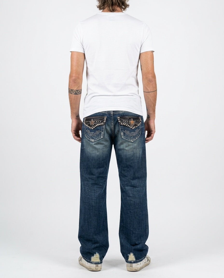 2000's Big Train Straight/Baggy Japanese Jeans *very rare 30x34 (M) - Lennys Vintage