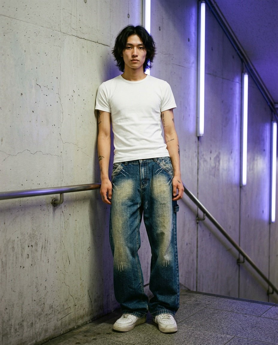 2000's Blue Ocean Jean Company Japanese Baggy Jeans *rare 32x32 (M) - Lennys Vintage
