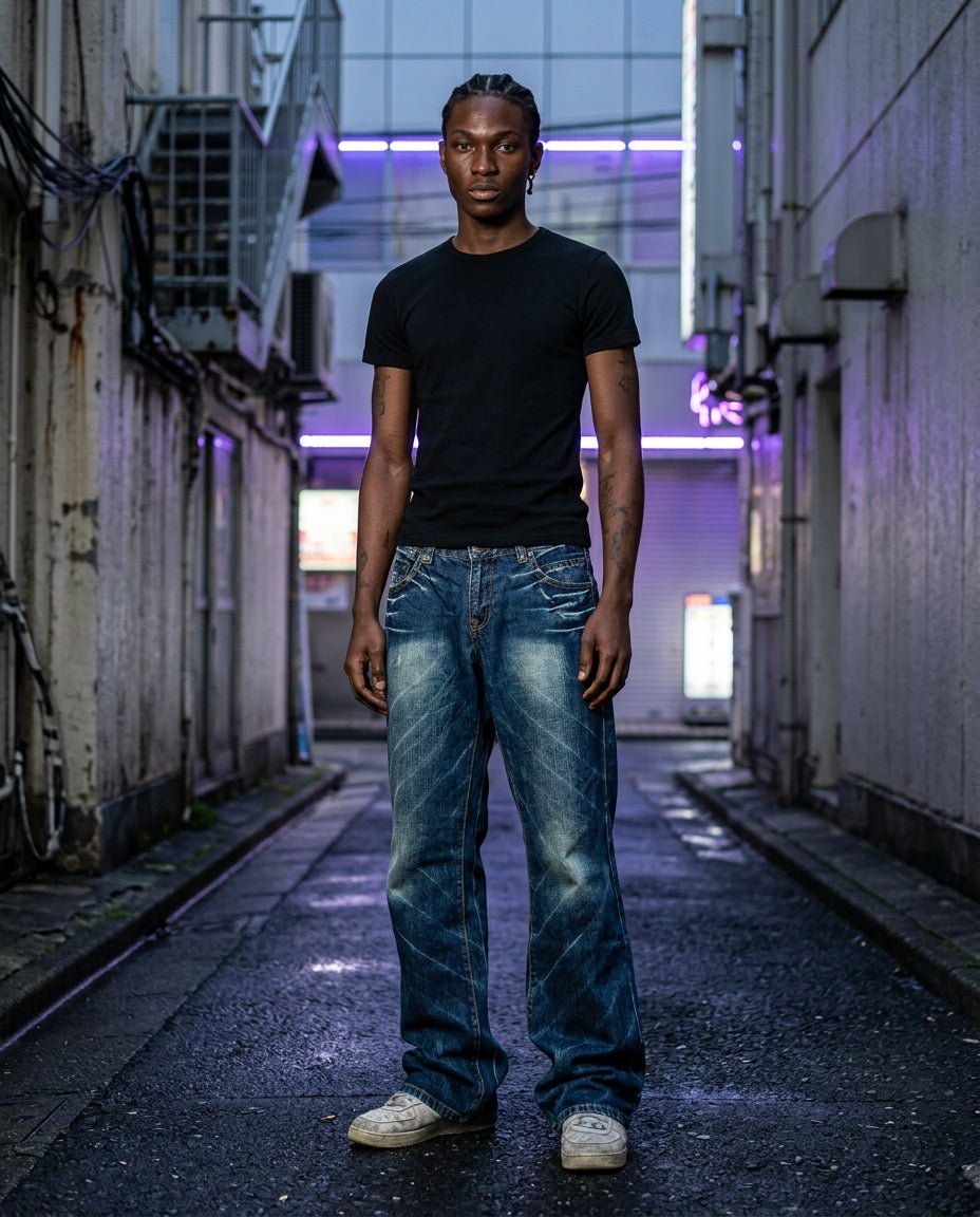 2000's Blue Subject Japanese Archive Baggy Jeans *very rare 34x34 (L) - Lennys Vintage