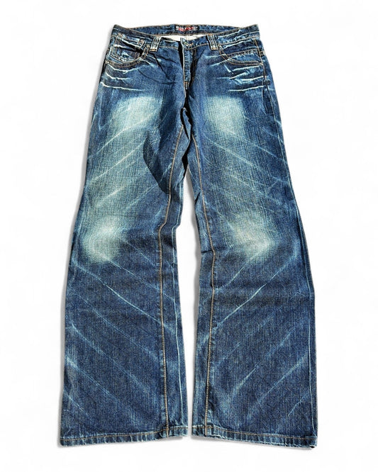 2000's Blue Subject Japanese Archive Baggy Jeans *very rare 34x34 (L) - Lennys Vintage