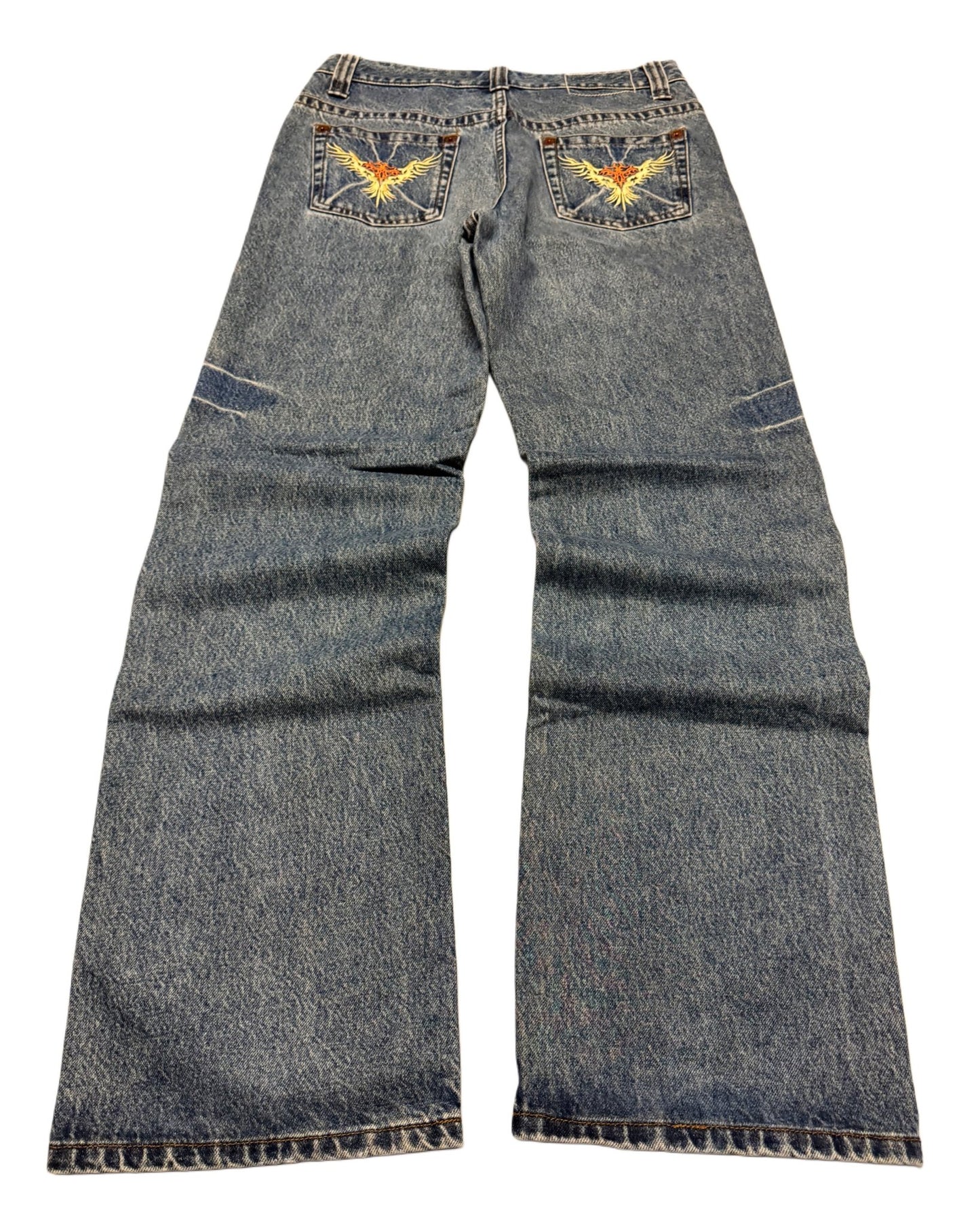 2000‘s Bobson Japanese Heavy Denim Baggy Jeans *rare 32x34 - Lennys Vintage