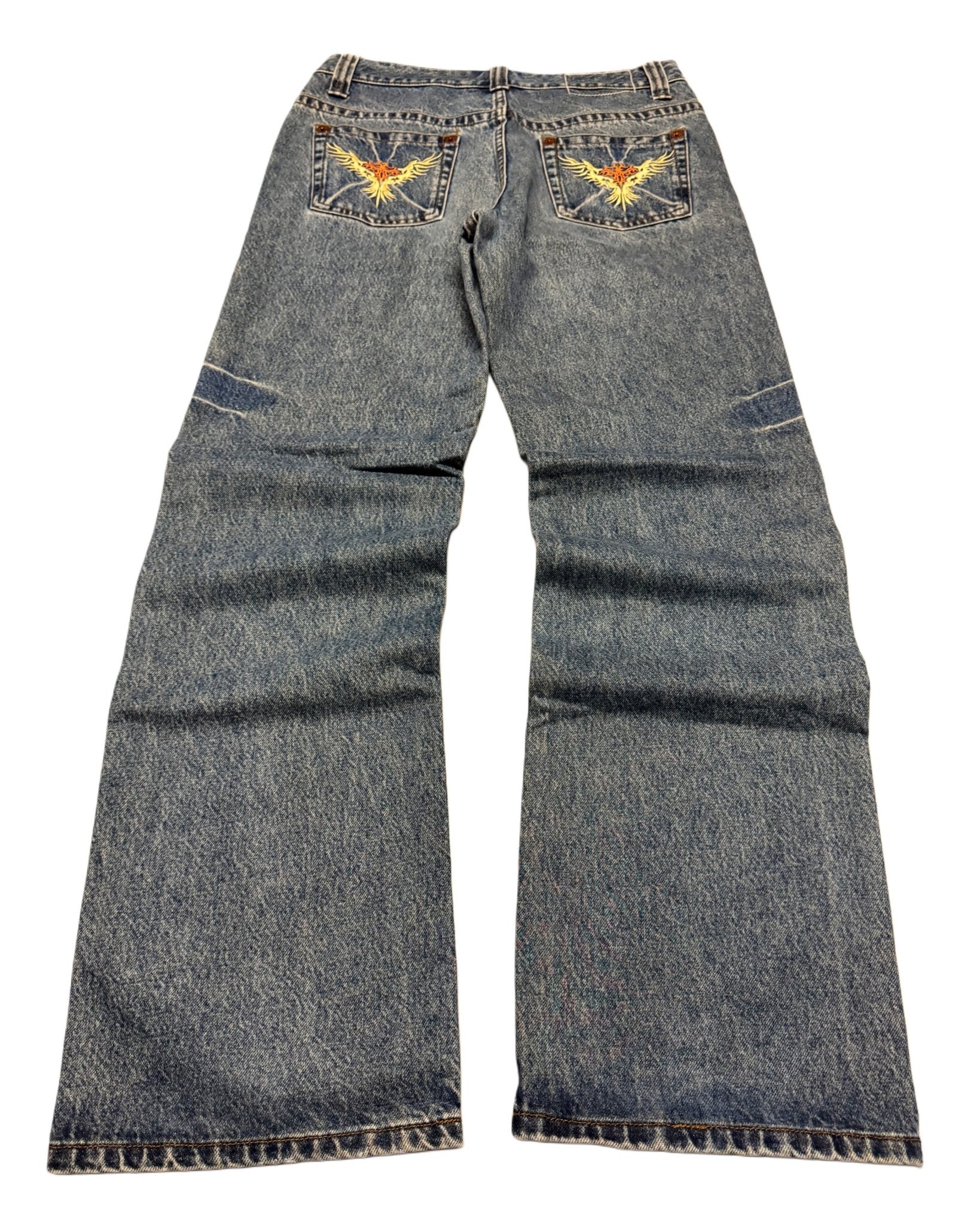 2000‘s Bobson Japanese Heavy Denim Baggy Jeans *rare 32x34 - Lennys Vintage