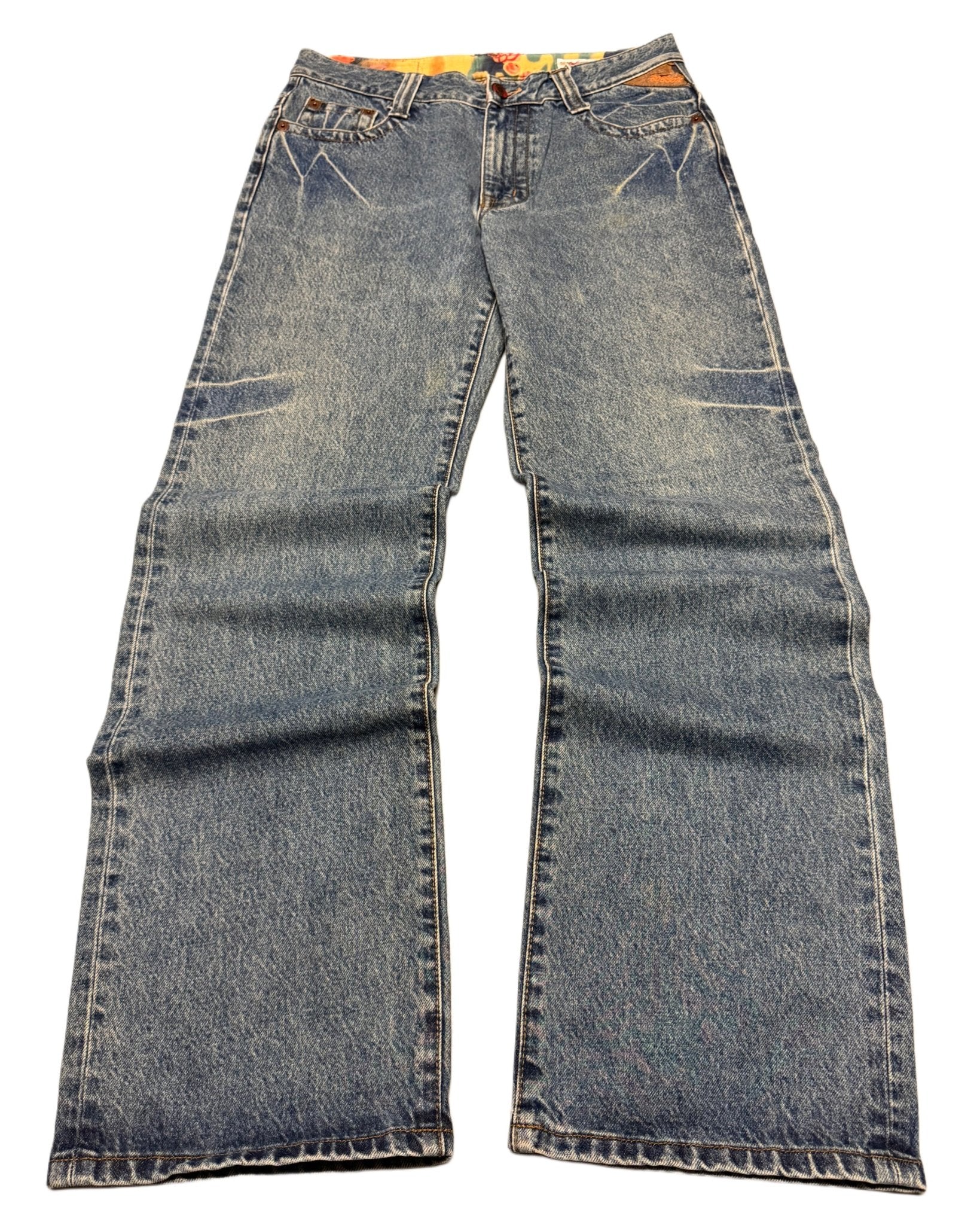 2000‘s Bobson Japanese Heavy Denim Baggy Jeans *rare 32x34 - Lennys Vintage