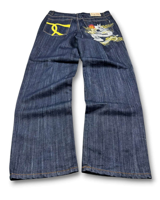 2000's Bor Dar Japanese Baggy Jeans *rare 36x34 (XL) - Lennys Vintage