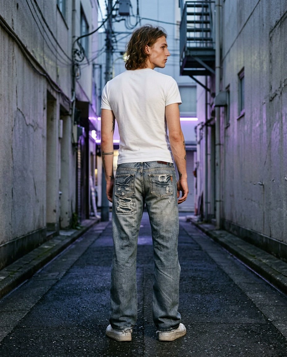 2000's Boy's Japanese Straight Jeans *very rare 34x32 (L) - Lennys Vintage