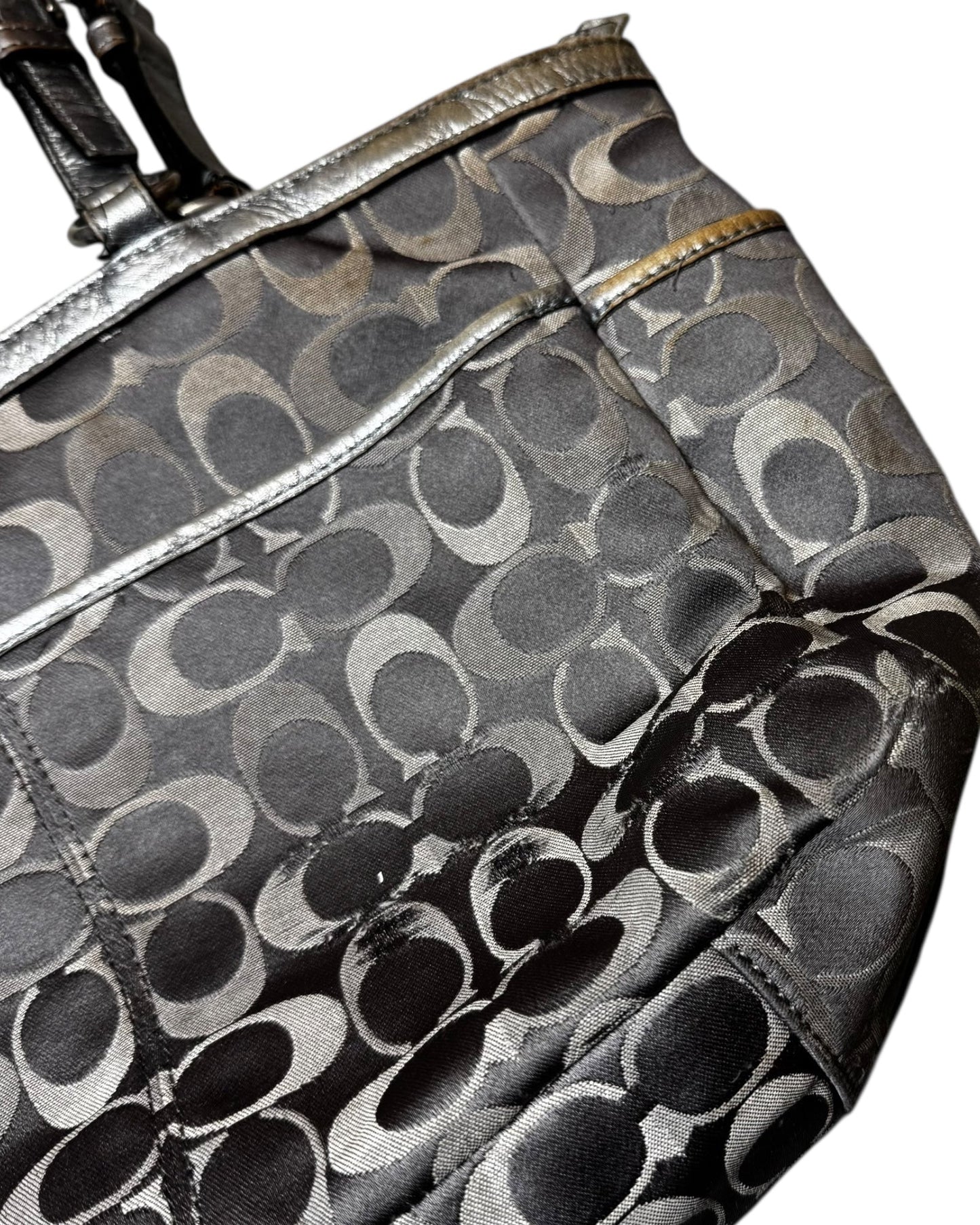 2000‘s COACH Silver Monogram Handbag - Lennys Vintage