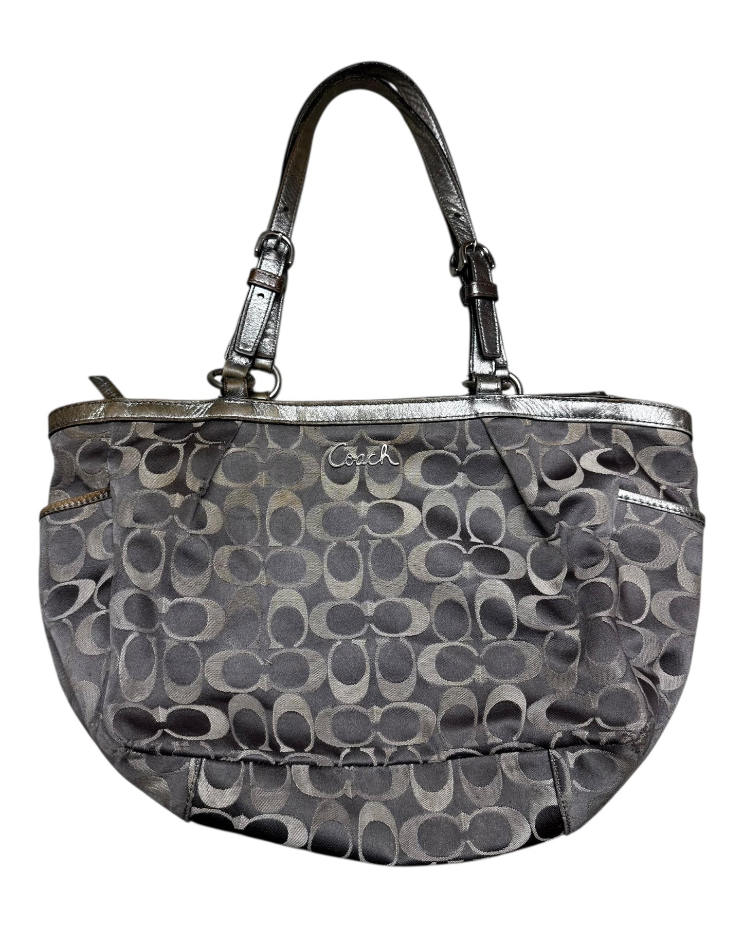 2000‘s COACH Silver Monogram Handbag - Lennys Vintage