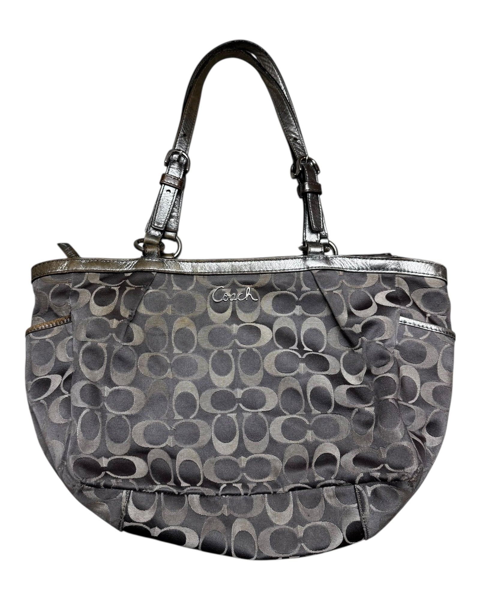 2000‘s COACH Silver Monogram Handbag - Lennys Vintage