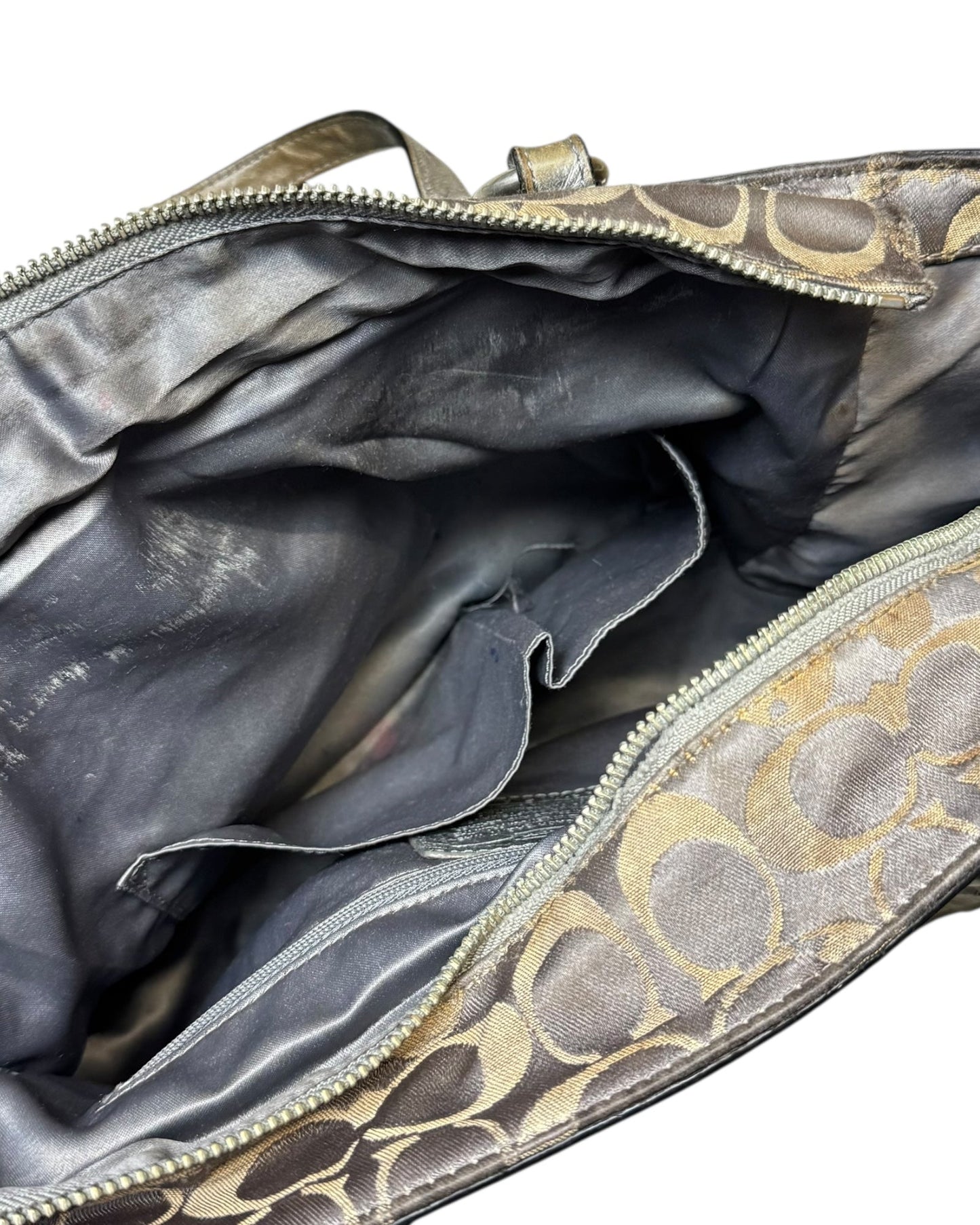 2000‘s COACH Silver Monogram Handbag - Lennys Vintage