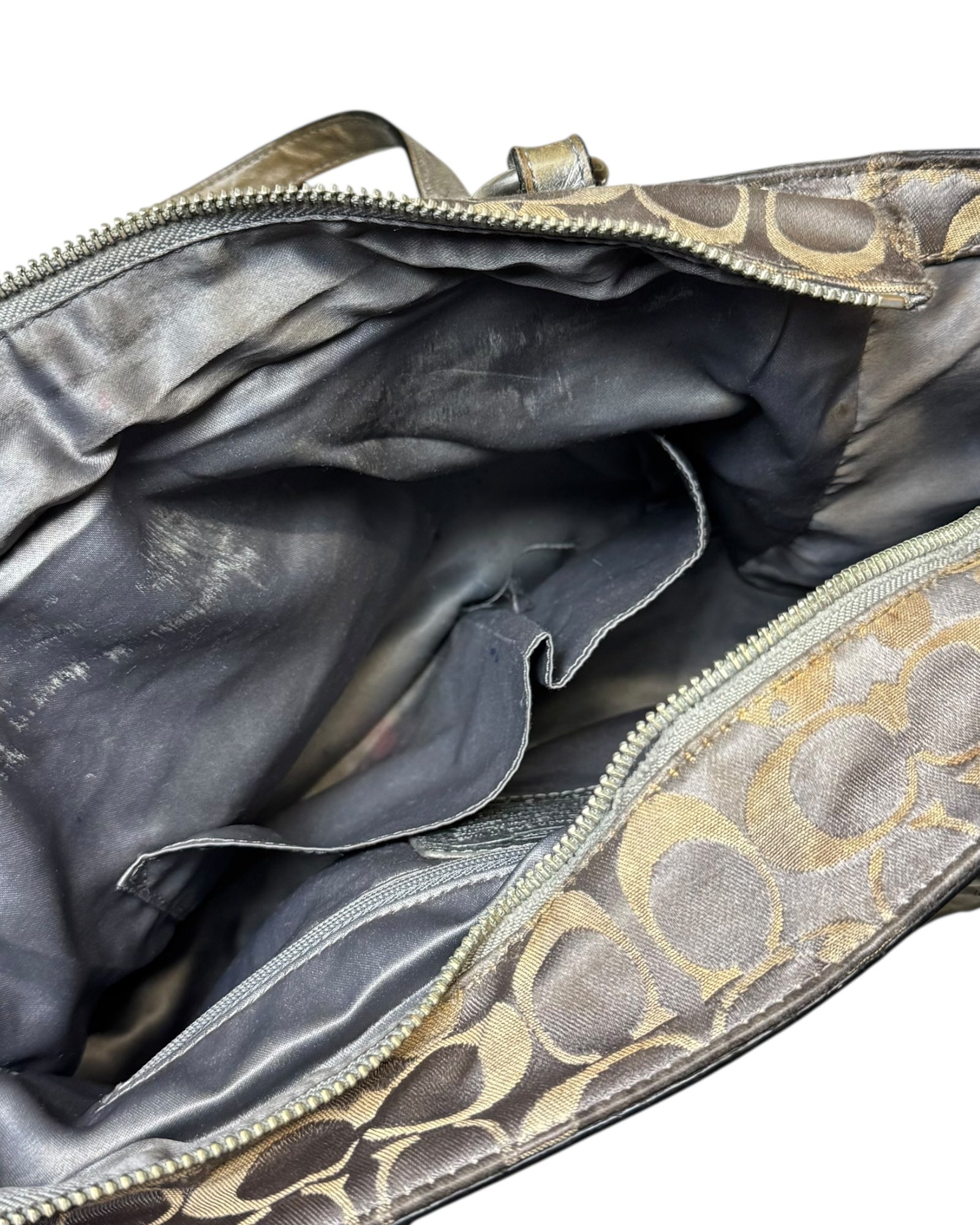 2000‘s COACH Silver Monogram Handbag - Lennys Vintage