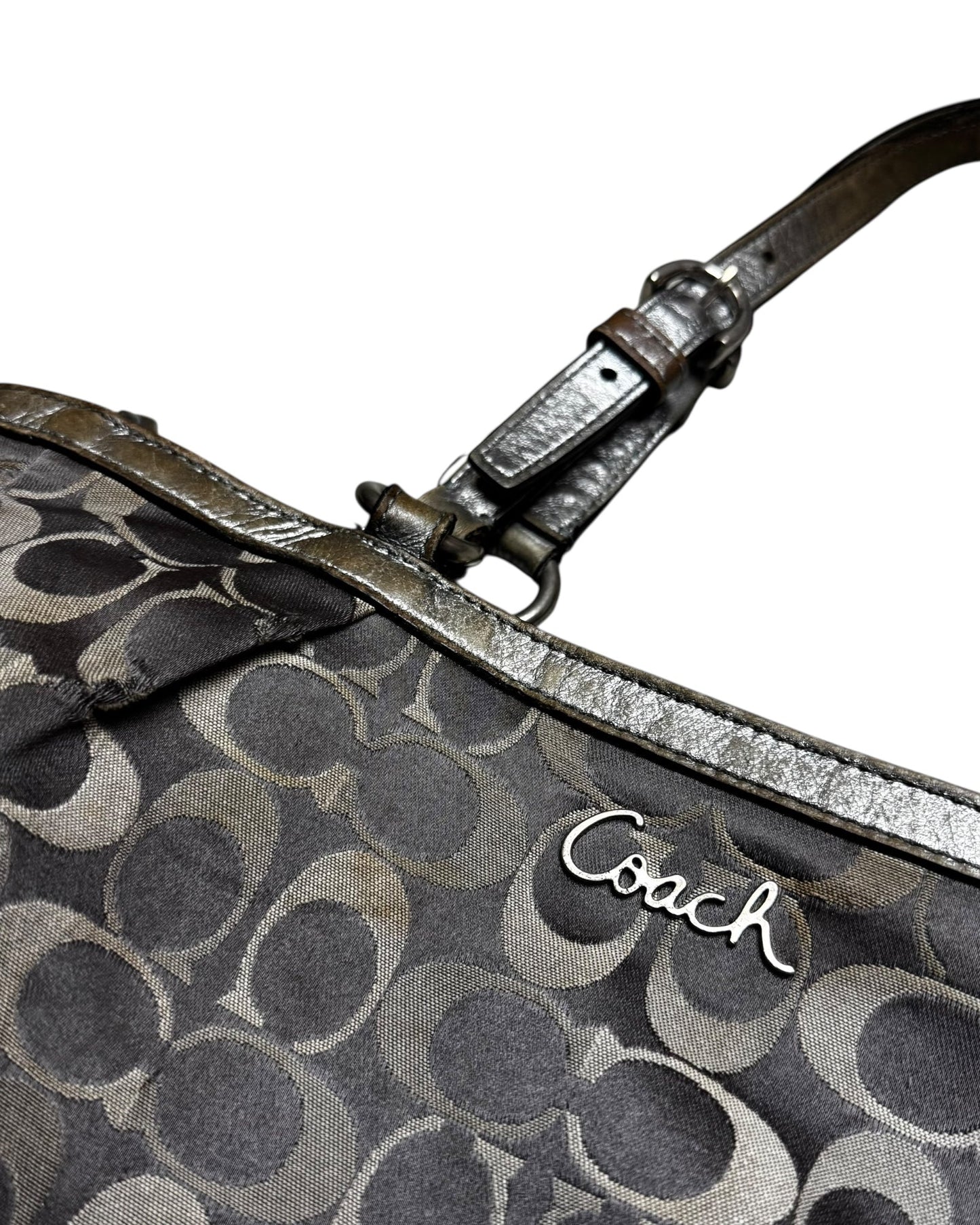 2000‘s COACH Silver Monogram Handbag - Lennys Vintage