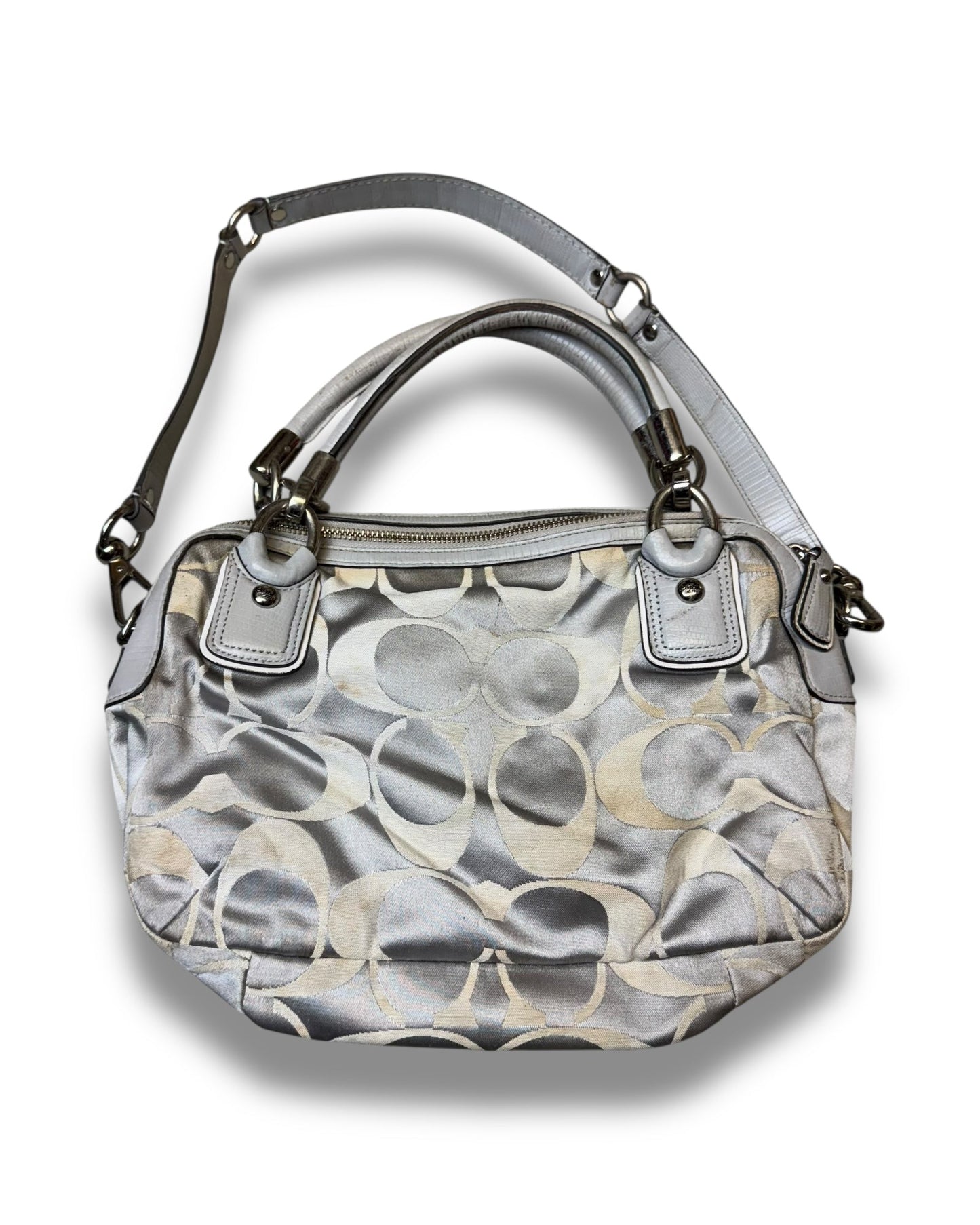 2000‘s COACH Silver Monogram Handbag *rare - Lennys Vintage