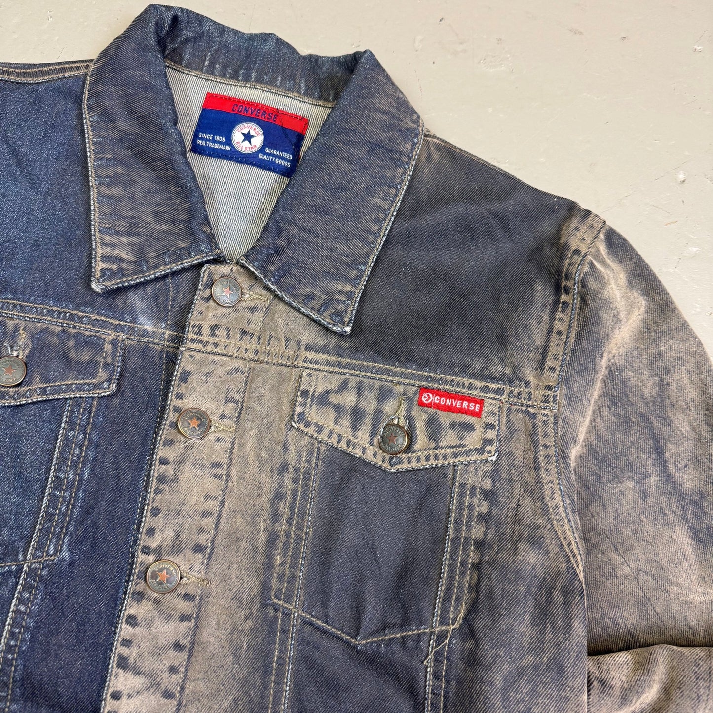 2000‘s Converse Archive Cropped Denim Jacket Women‘s *rare (XL) - Lennys Vintage