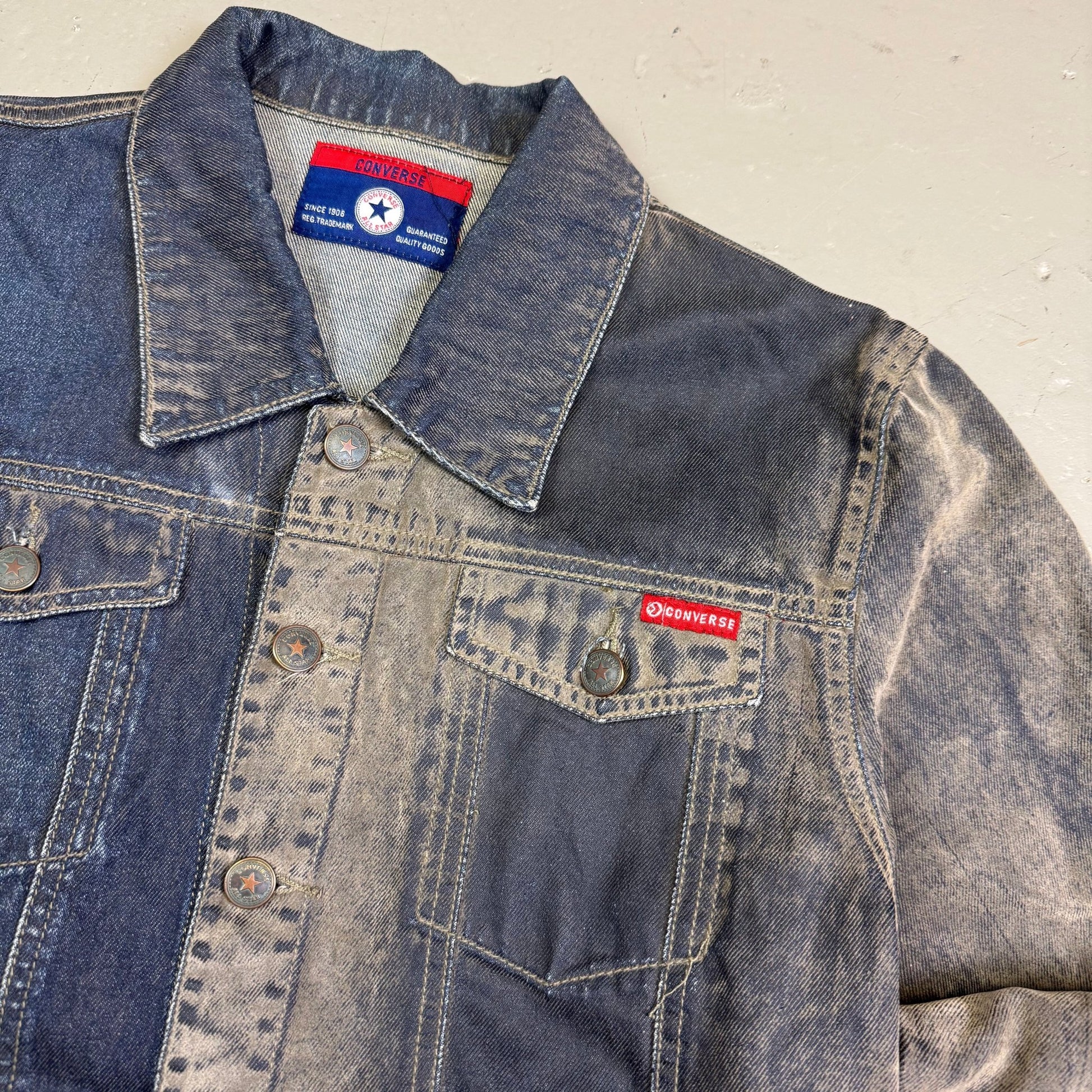 2000‘s Converse Archive Cropped Denim Jacket Women‘s *rare (XL) - Lennys Vintage