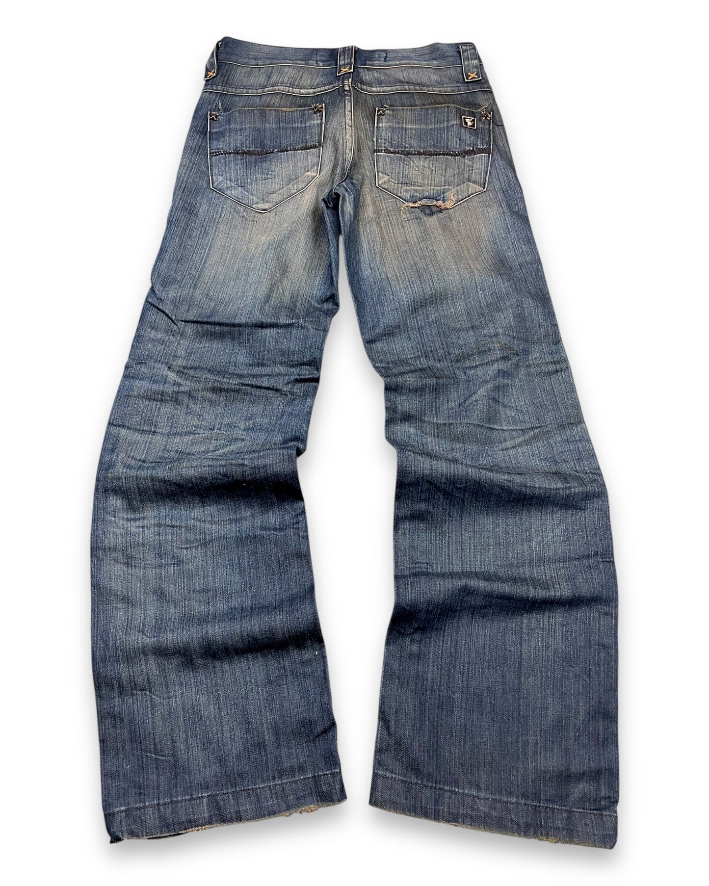 2000‘s Crazy Washing Baggy Jeans *rare 31x34 - Lennys Vintage