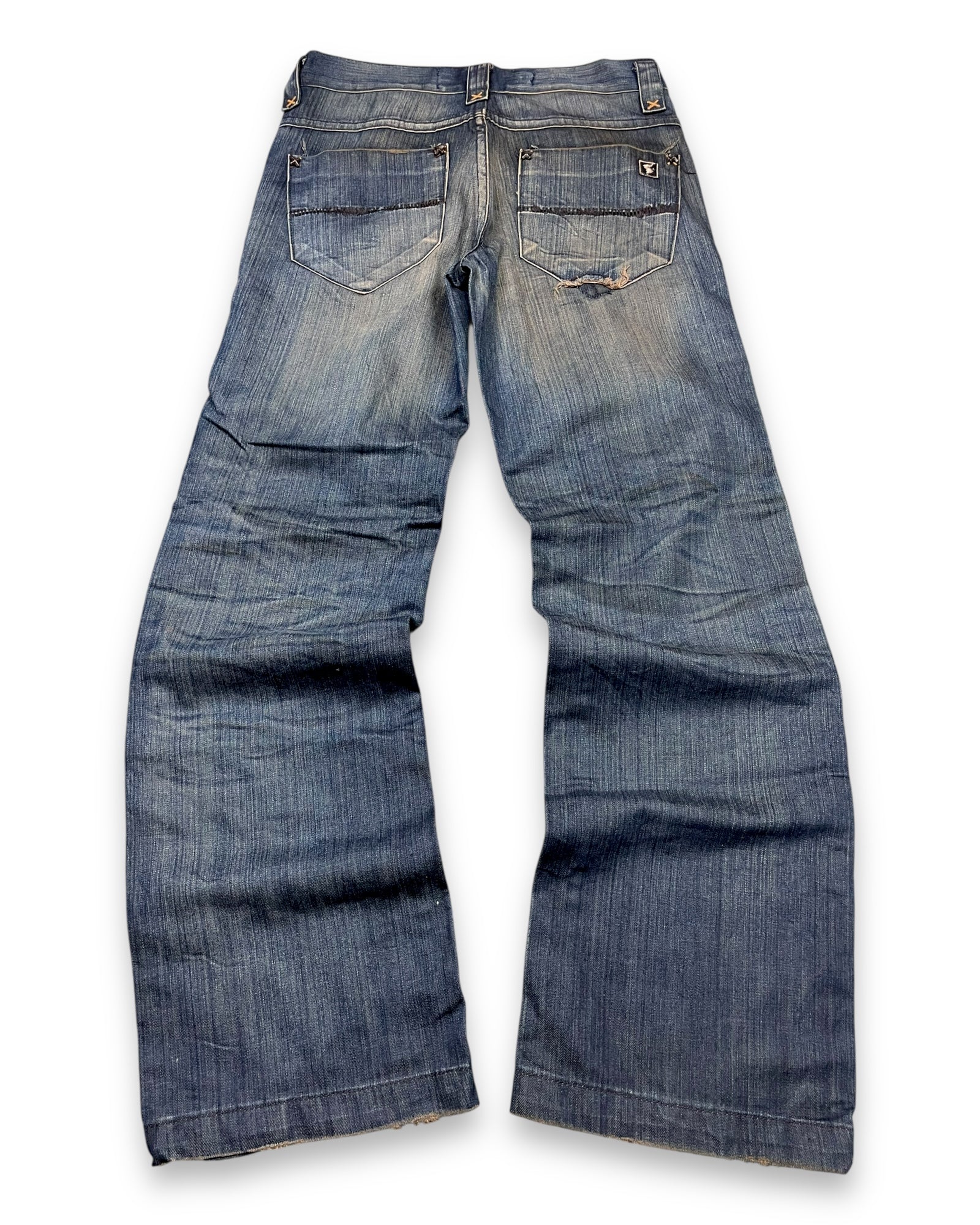 2000‘s Crazy Washing Baggy Jeans *rare 31x34 - Lennys Vintage