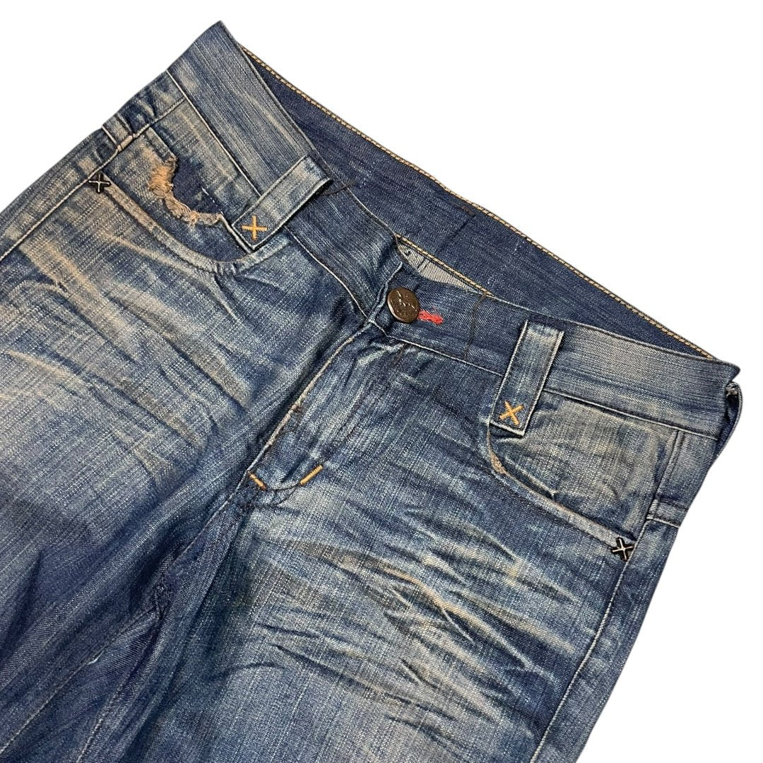 2000‘s Crazy Washing Baggy Jeans *rare 31x34 - Lennys Vintage