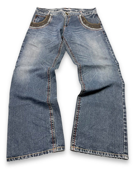 2000‘s Daily Topics Hip Hop Baggy Jeans *rare 34x32 - Lennys Vintage