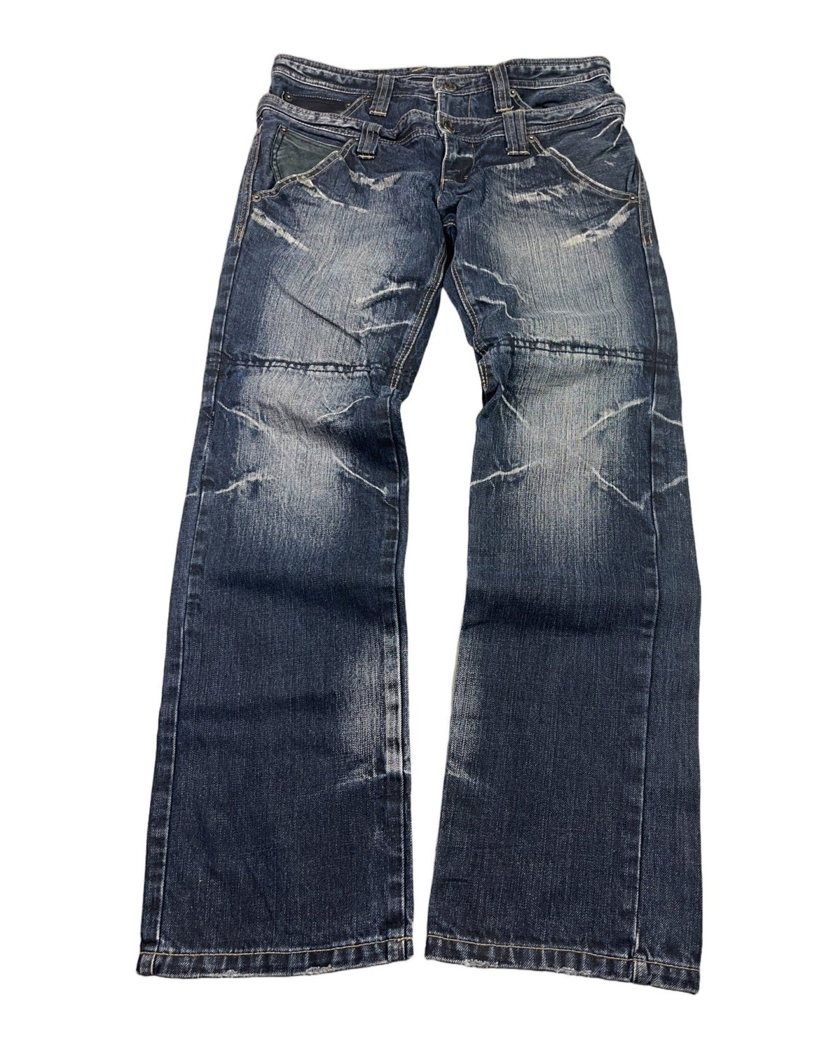 2000's Double Waist Straight/Bootcut Japanese Jeans *rare 31x28 (M) - Lennys Vintage