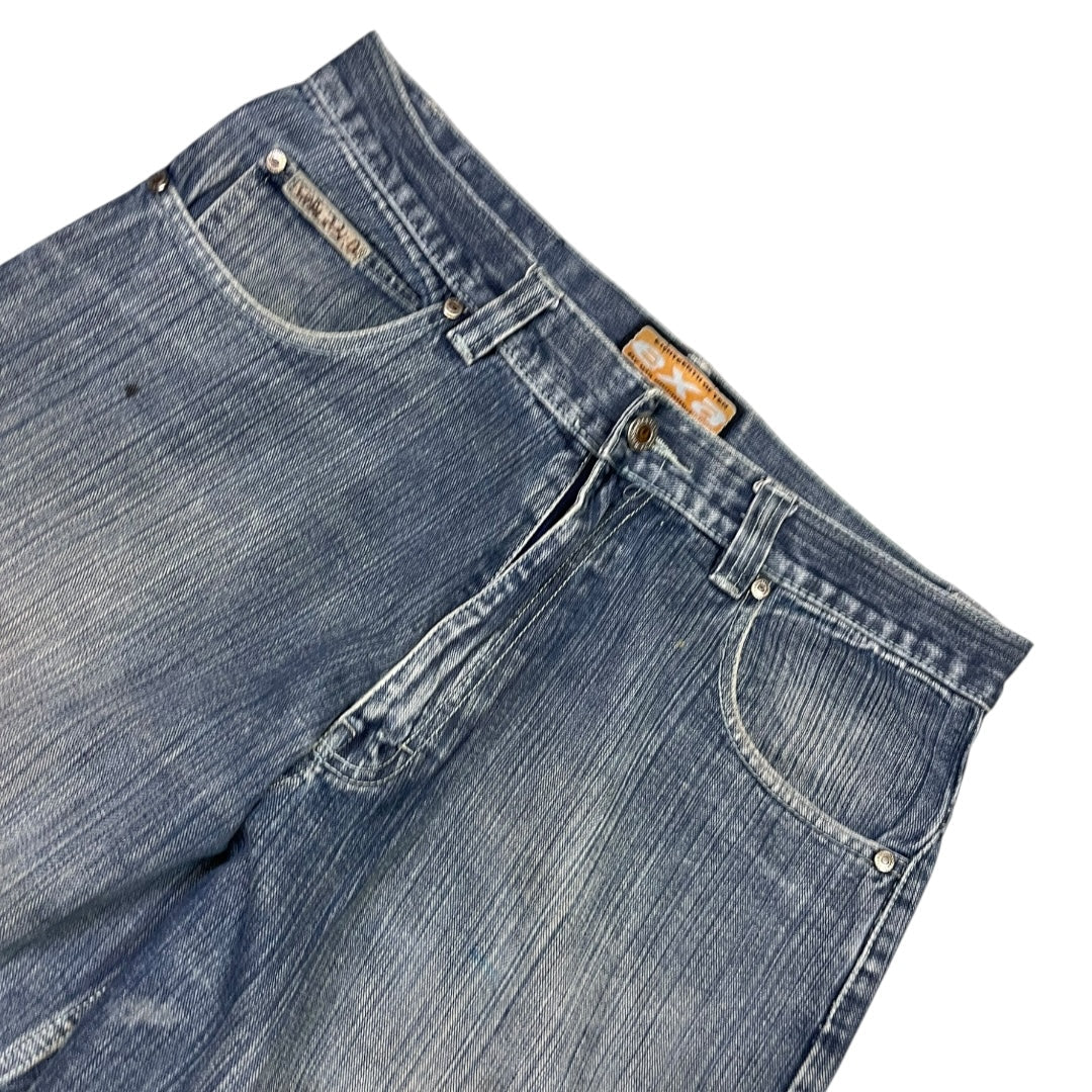 2000‘s exa Hip Hop Baggy Jeans Heavy Denim *rare 34x32 - Lennys Vintage