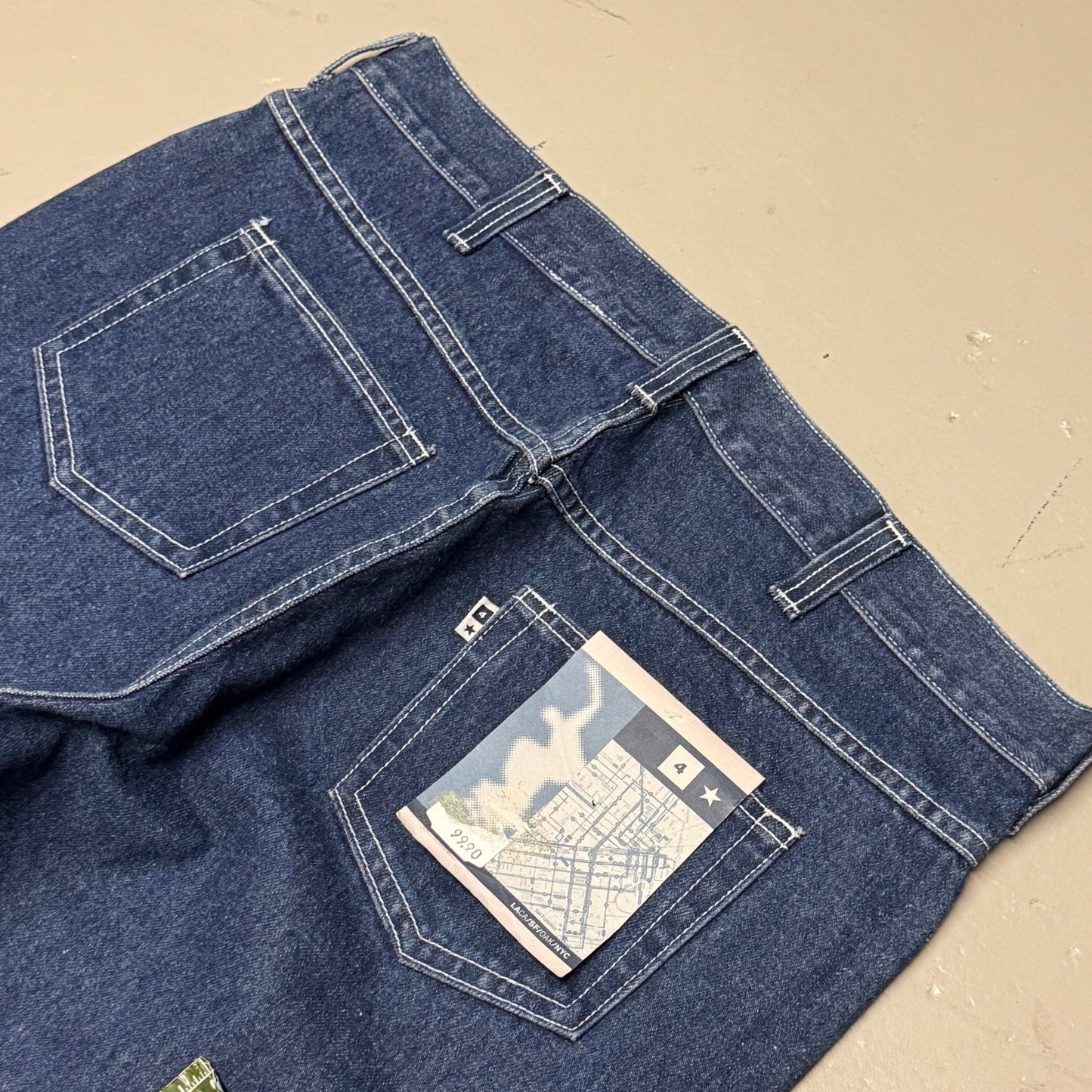 2000‘s Four Star Deadstock Heavy Denim Skate/Hip Hop Baggy Jeans made in U.S.A *selten 34x32 - Lennys Vintage