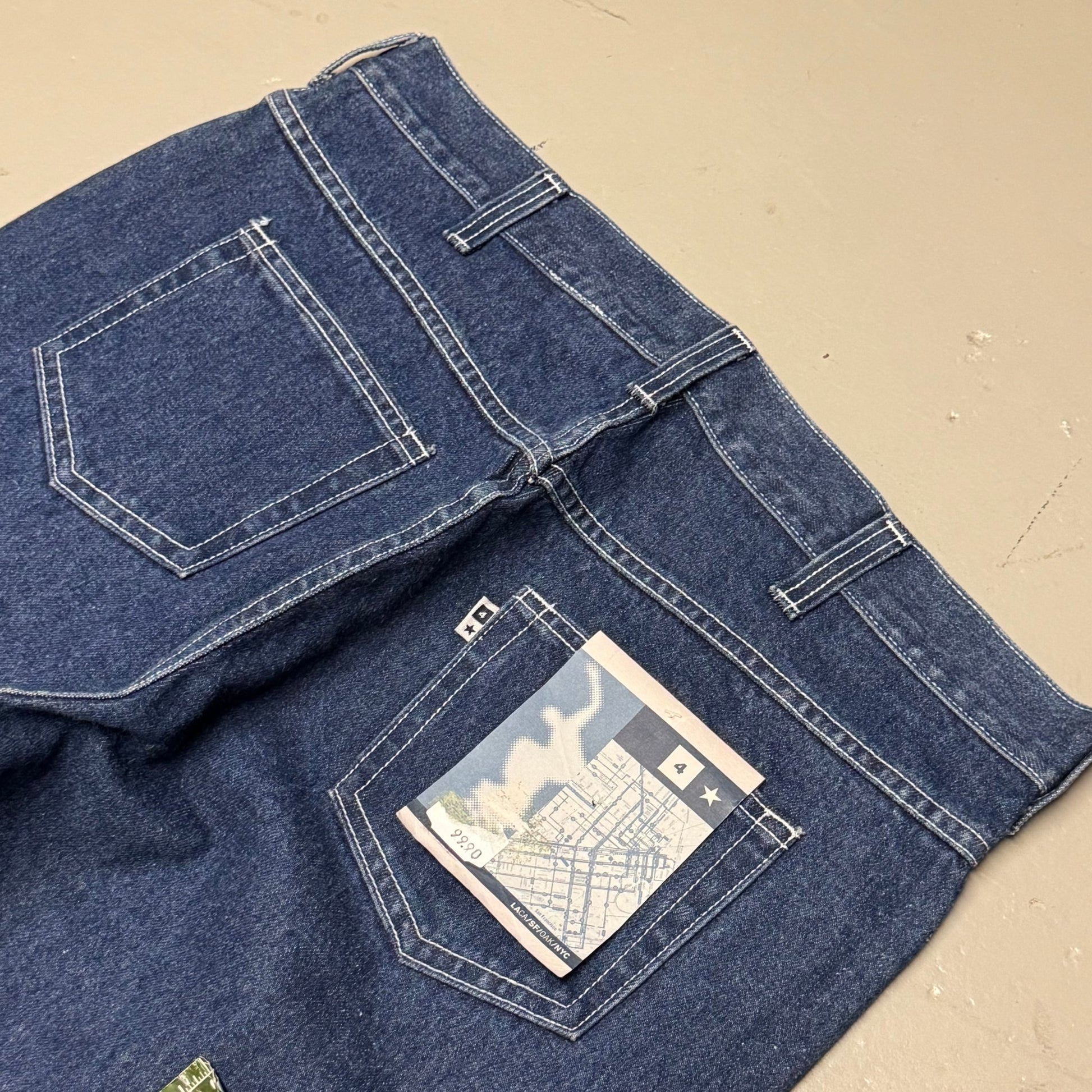 2000‘s Four Star Deadstock Heavy Denim Skate/Hip Hop Baggy Jeans made in U.S.A *selten 34x32 - Lennys Vintage