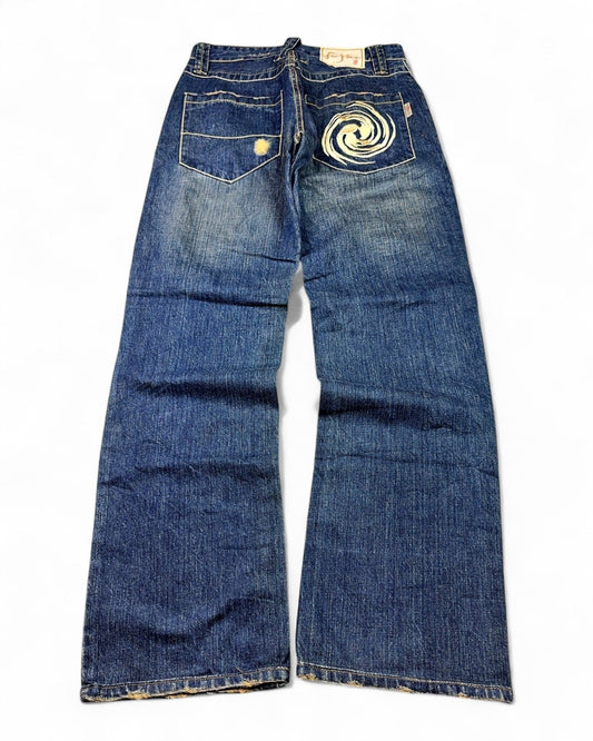 2000's Fujin Japanese Straight/Baggy Jeans *rare 28x32 (S) - Lennys Vintage