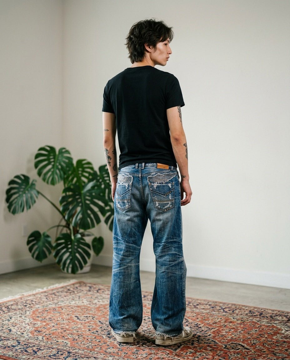 2000's Hatchkiss Denim Japanese Archive Baggy Jeans *very rare 33x30 (M) - Lennys Vintage