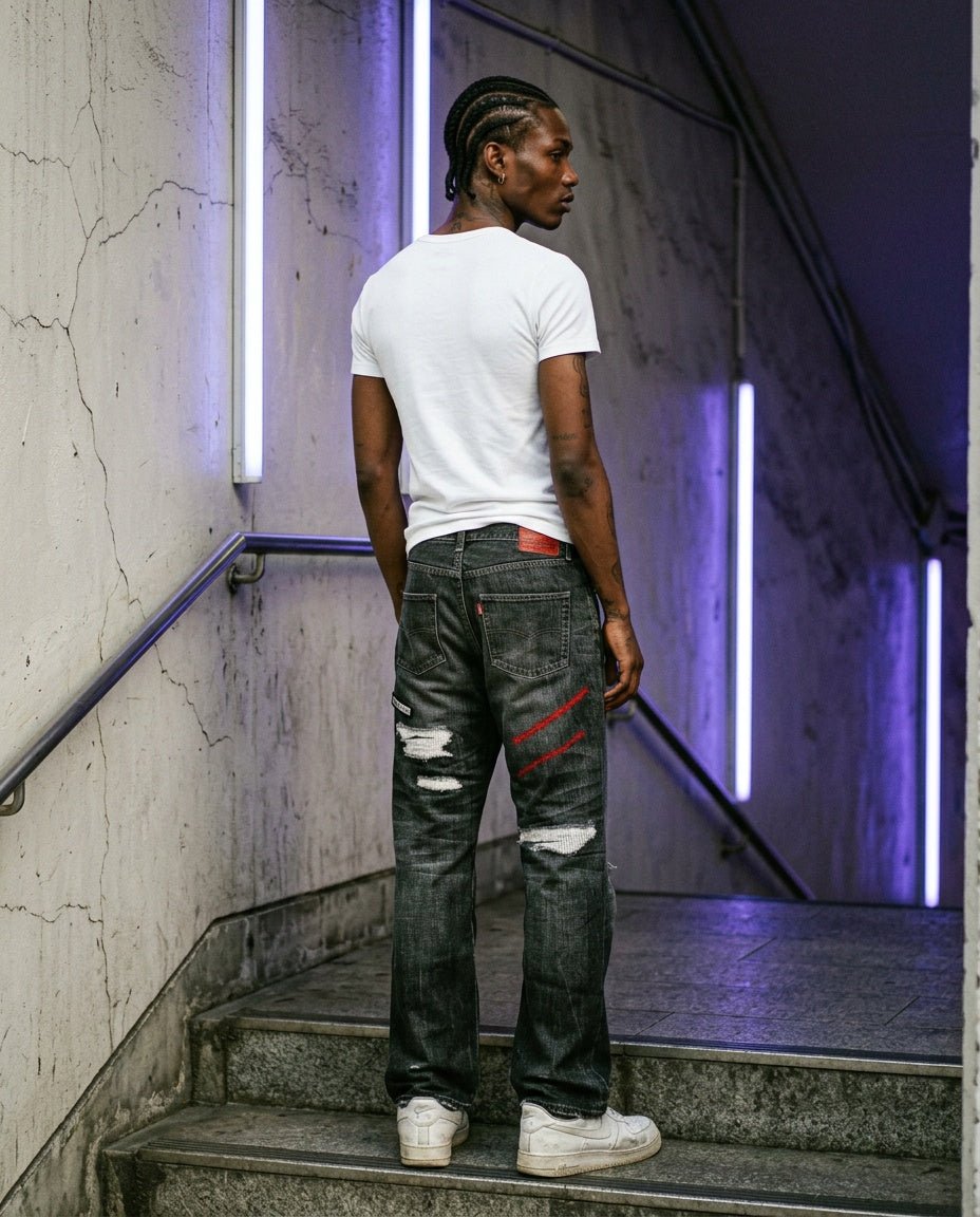 2000's Japanese Archive Straight Jeans *very rare 34x34 (L) - Lennys Vintage