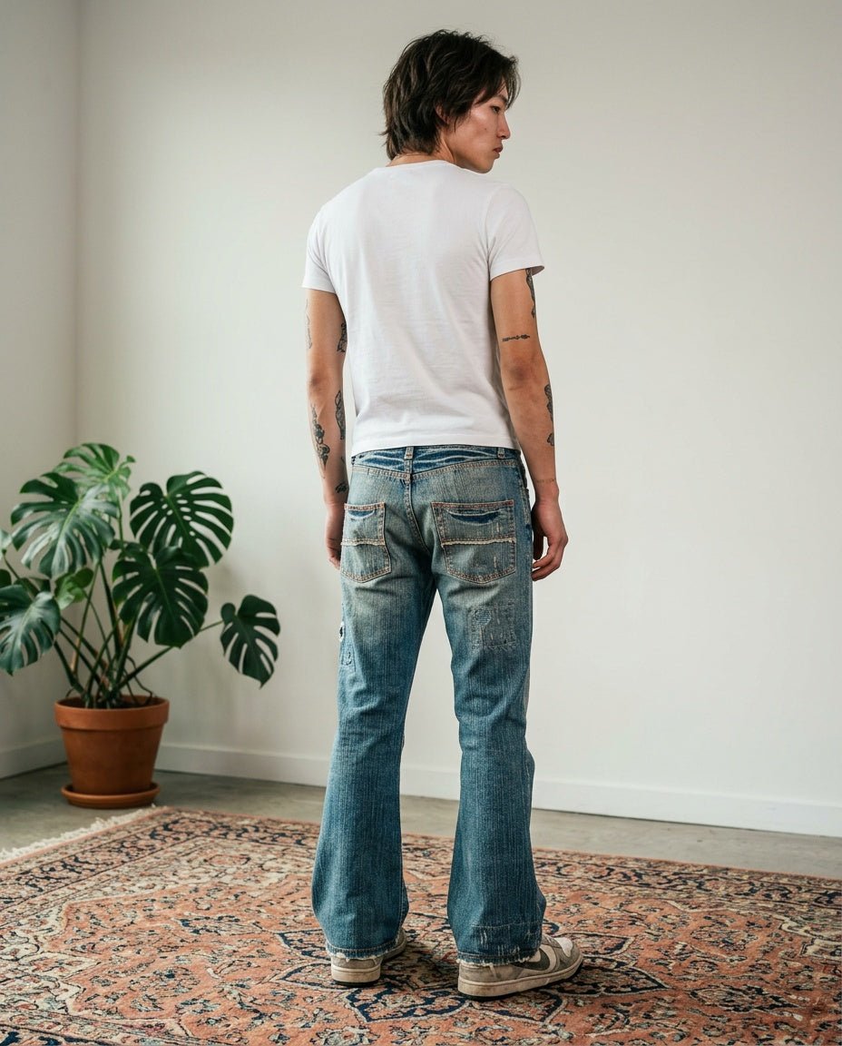 2000's Japanese Bootcut/Flared Jeans *rare 32x32 (M) - Lennys Vintage