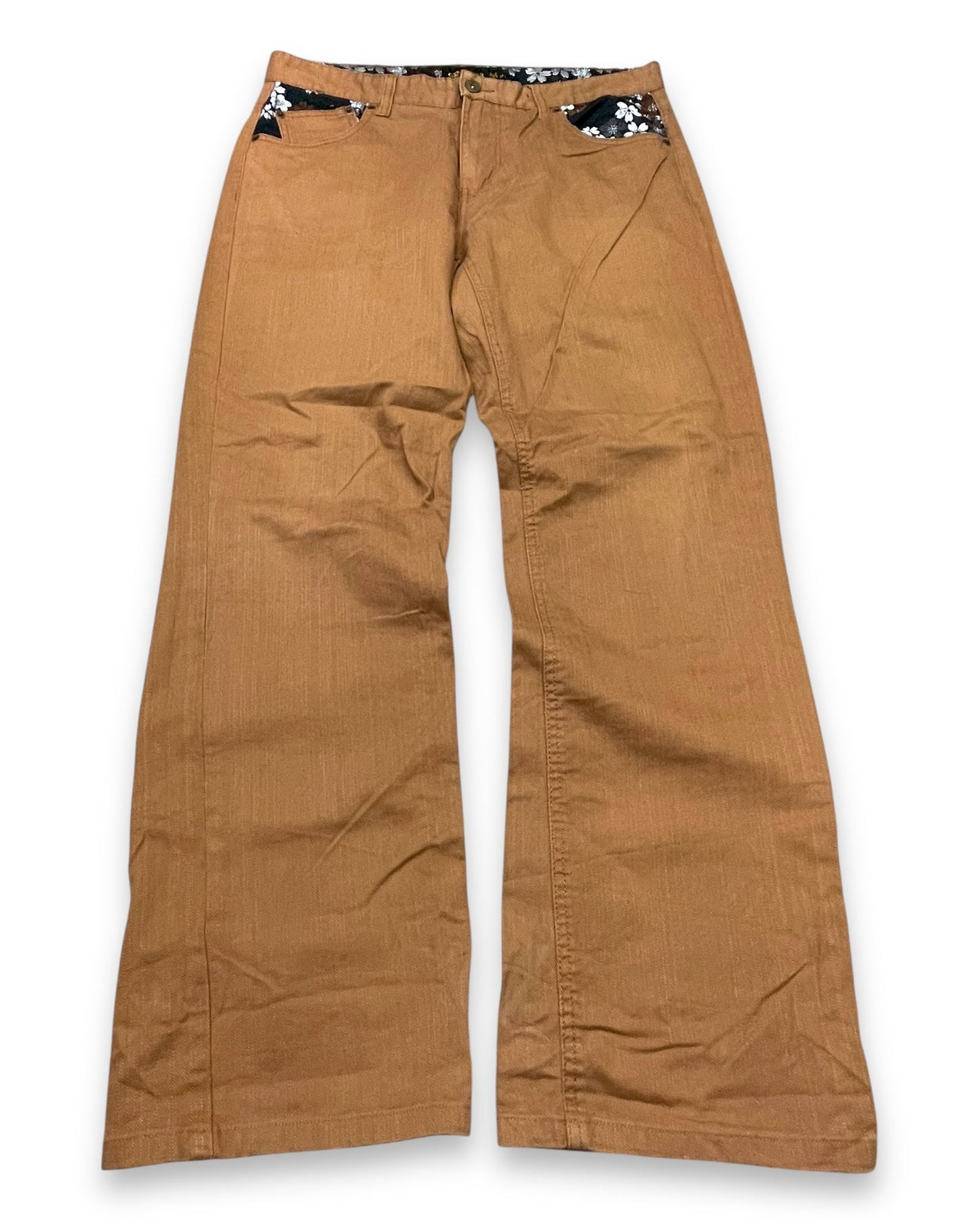 2000‘s Japanese Cherry Blossom Multi Pocket Baggy Jeans *rare 32x30 - Lennys Vintage