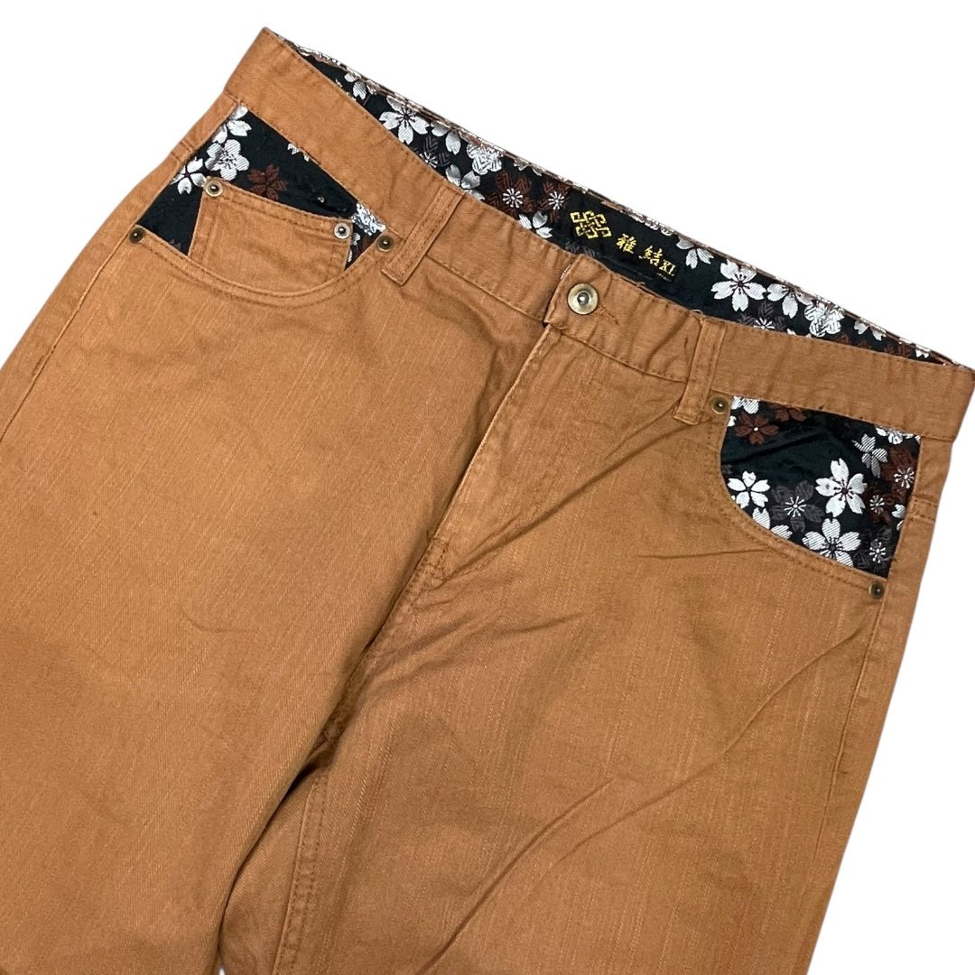 2000‘s Japanese Cherry Blossom Multi Pocket Baggy Jeans *rare 32x30 - Lennys Vintage