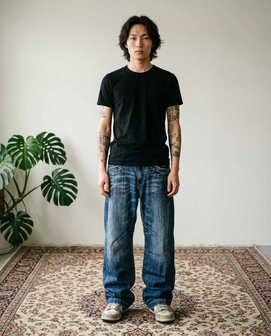 2000's Lapmi Japanese Baggy Jeans *rare 32x32 (M) - Lennys Vintage