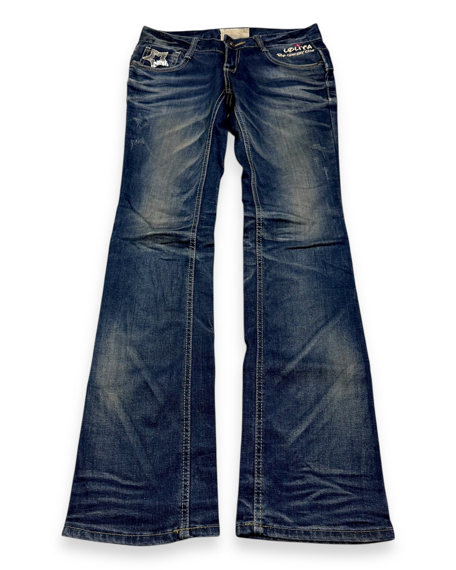 2000‘s Lolita by Concert Club Japanese Low Waist Jeans Women‘s *very rare (Size 27) - Lennys Vintage