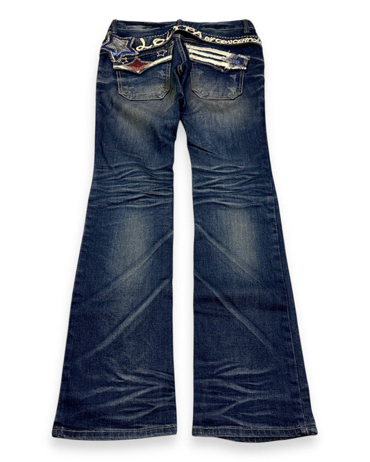 2000‘s Lolita by Concert Club Japanese Low Waist Jeans Women‘s *very rare (Size 27) - Lennys Vintage