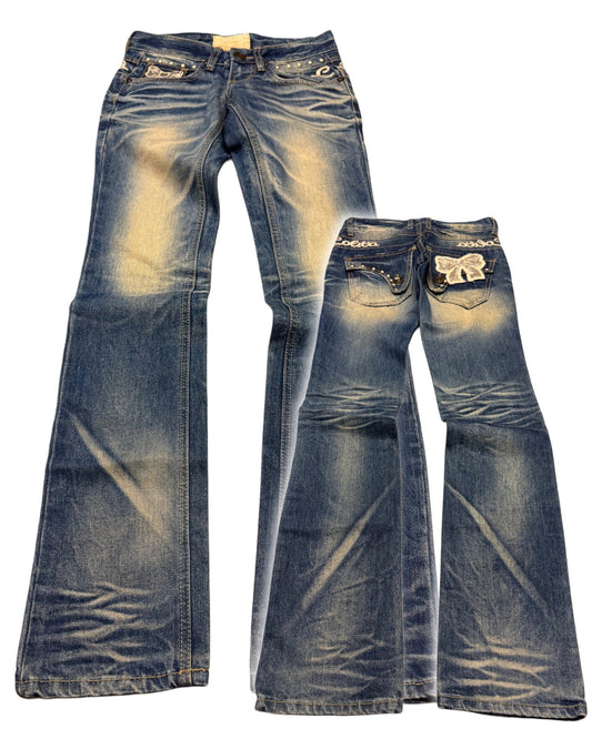 2000‘s Lolita Japanese Low Waist Jeans Women‘s *very rare (Size 24) - Lennys Vintage