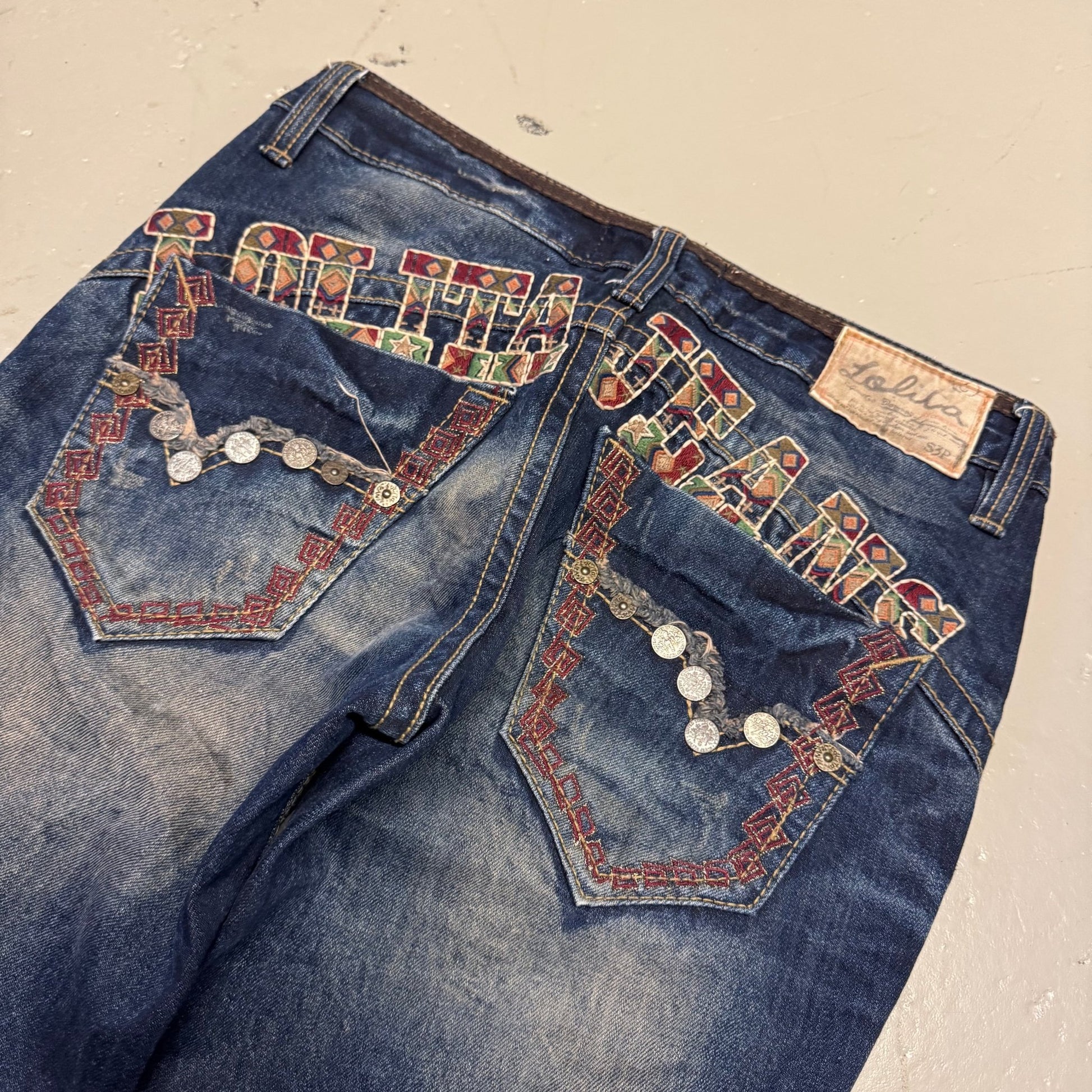 2000‘s Lolita Korean Vintage Baggy Jeans *sehr selten 30x30 - Lennys Vintage