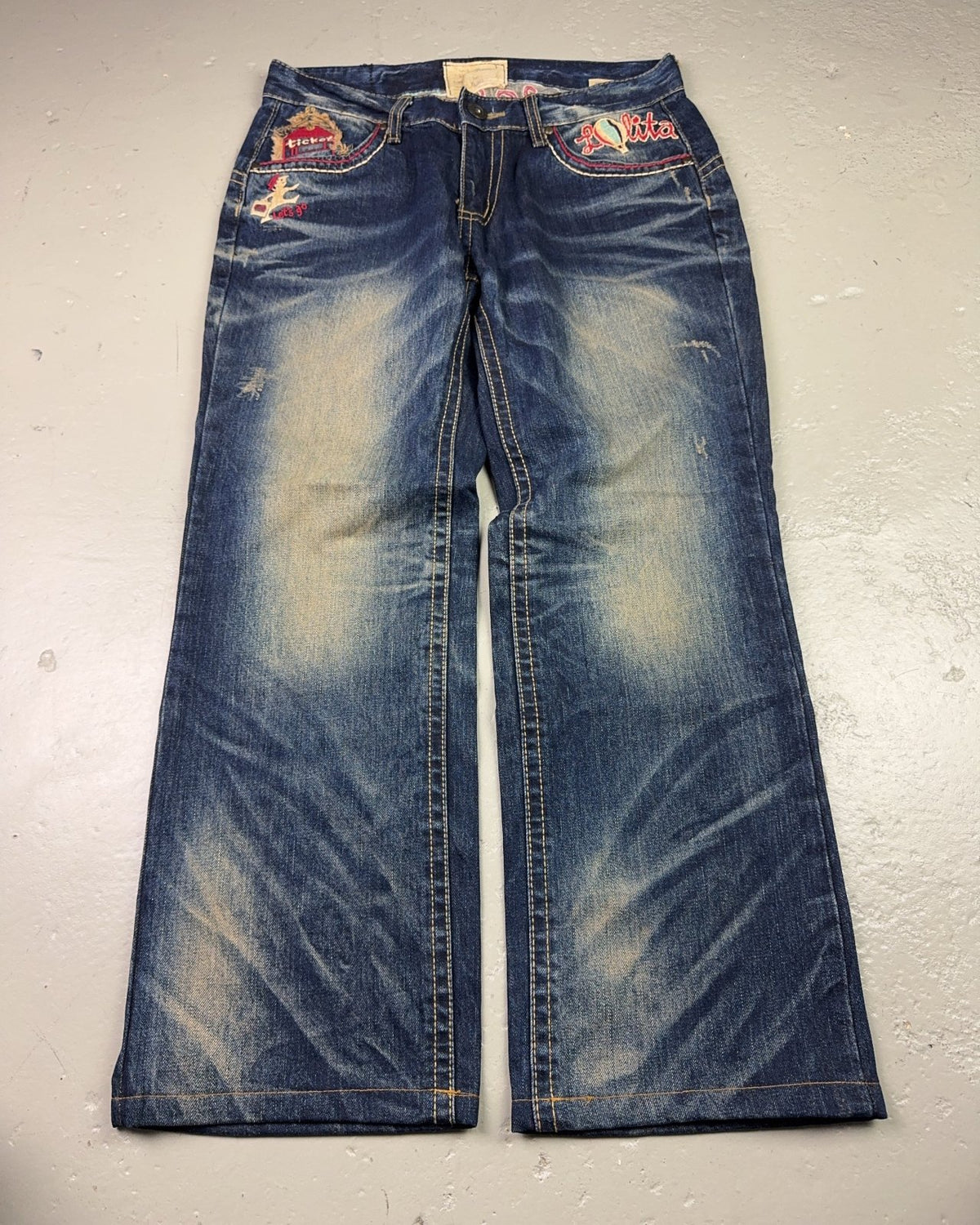 2000's Lollita Jeans Japanese Archive Straight/Baggy Jeans *very rare 32x28 (M) - Lennys Vintage