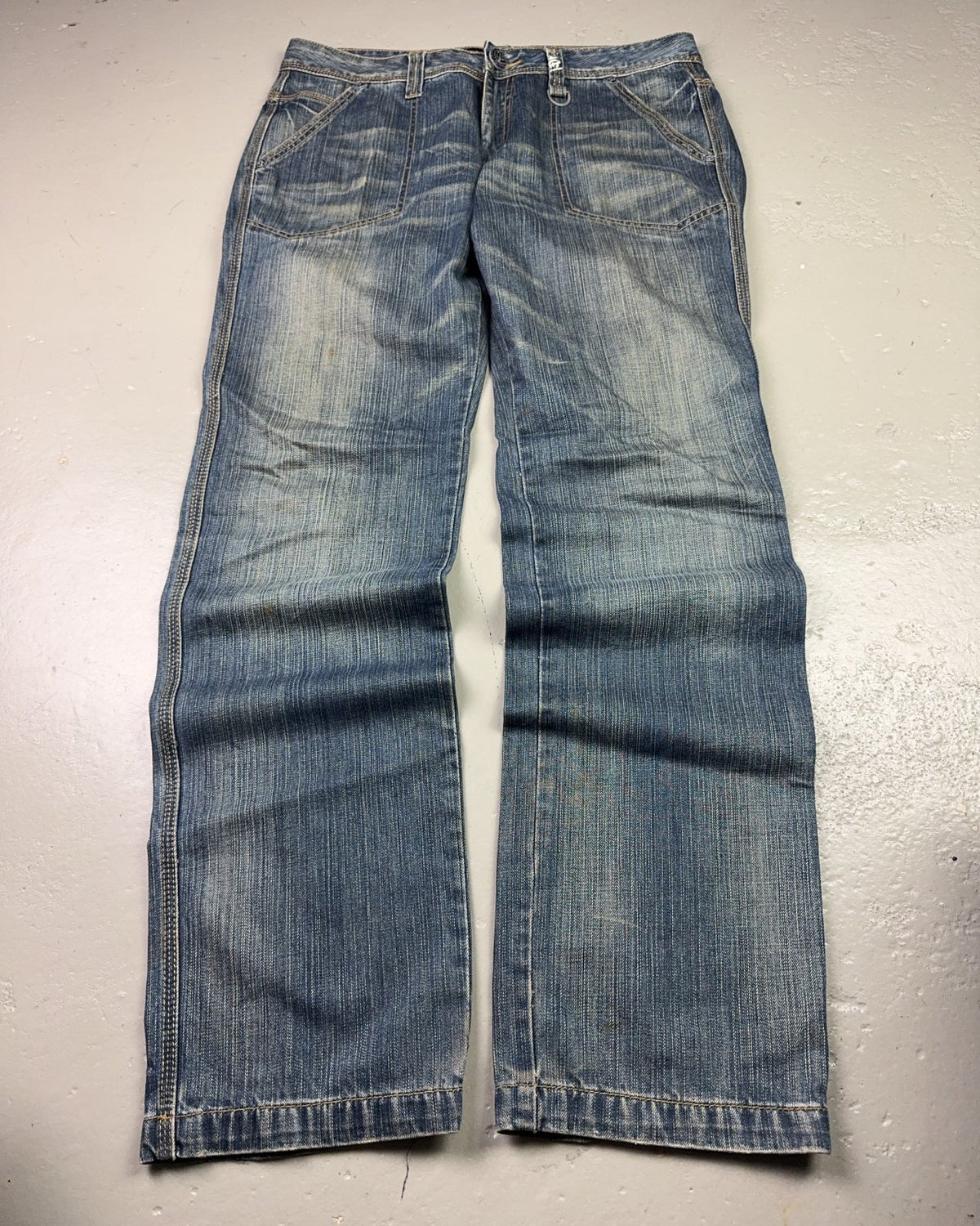 2000's Maja's Elaboration Japanese Straight/Baggy Jeans *rare 36x32 (XL) - Lennys Vintage