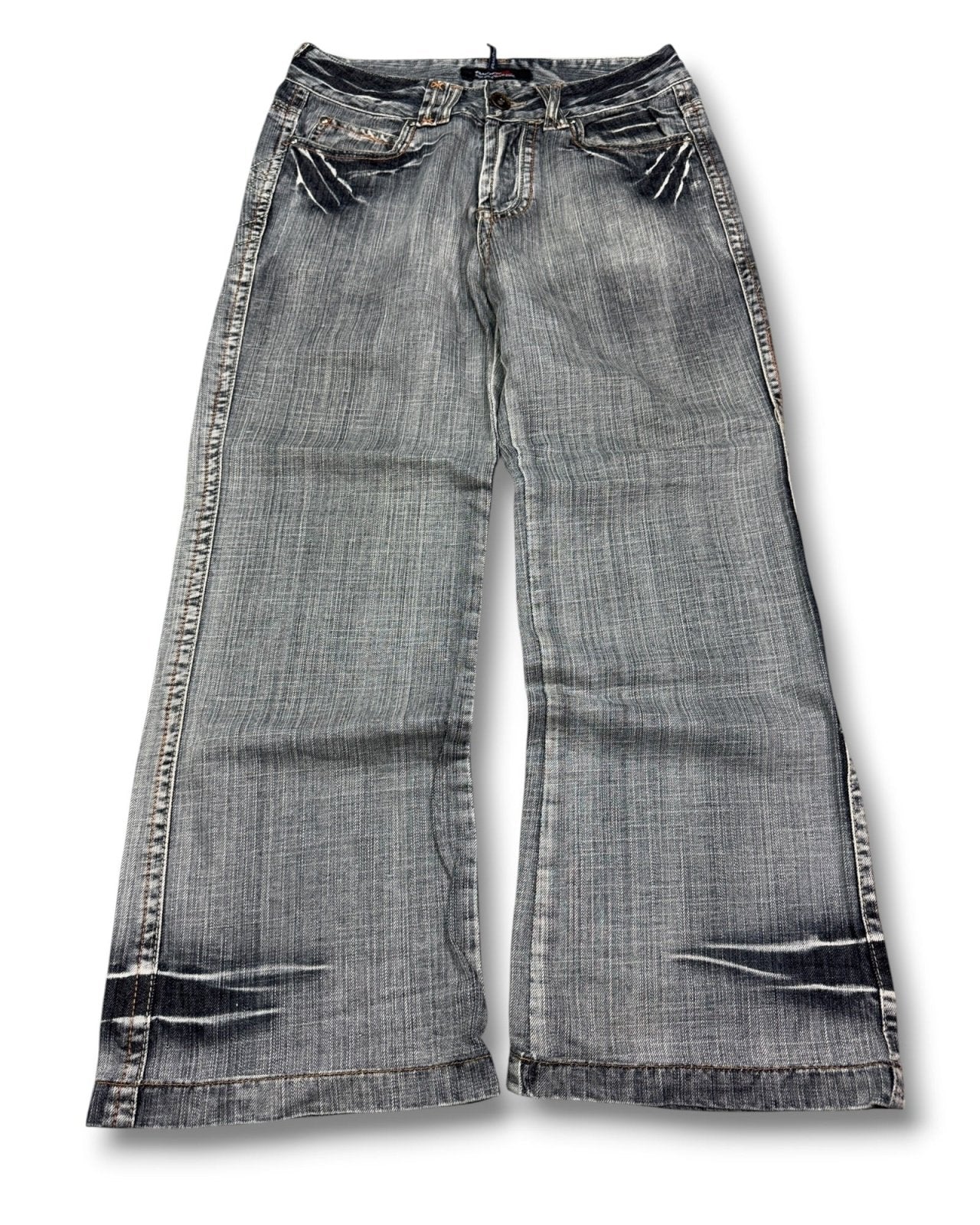 2000's Milennium Zone Japanese Archive Baggy/Bootcut Jeans *rare 32x30 (M) - Lennys Vintage