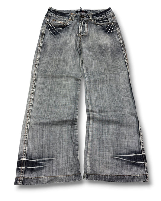 2000's Milennium Zone Japanese Archive Baggy/Bootcut Jeans *rare 32x30 (M) - Lennys Vintage