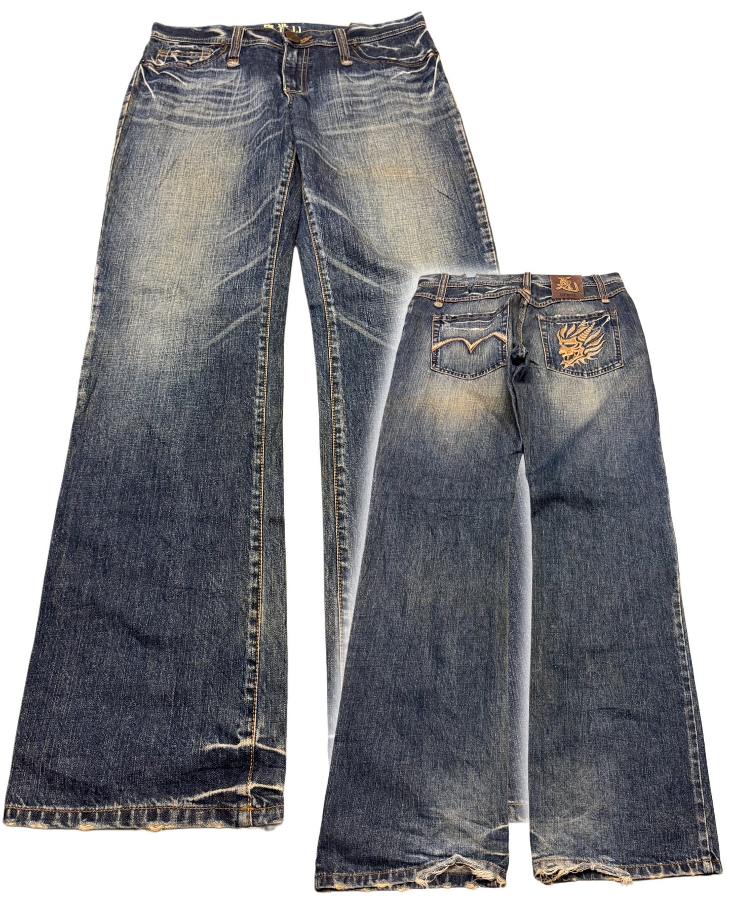 2000‘s Oniarai Japanese Archive Baggy Jeans *very rare 34x34 - Lennys Vintage