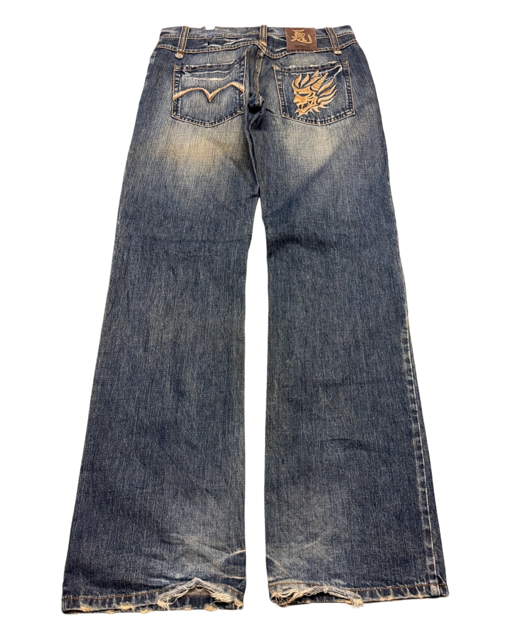 2000‘s Oniarai Japanese Archive Baggy Jeans *very rare 34x34 - Lennys Vintage