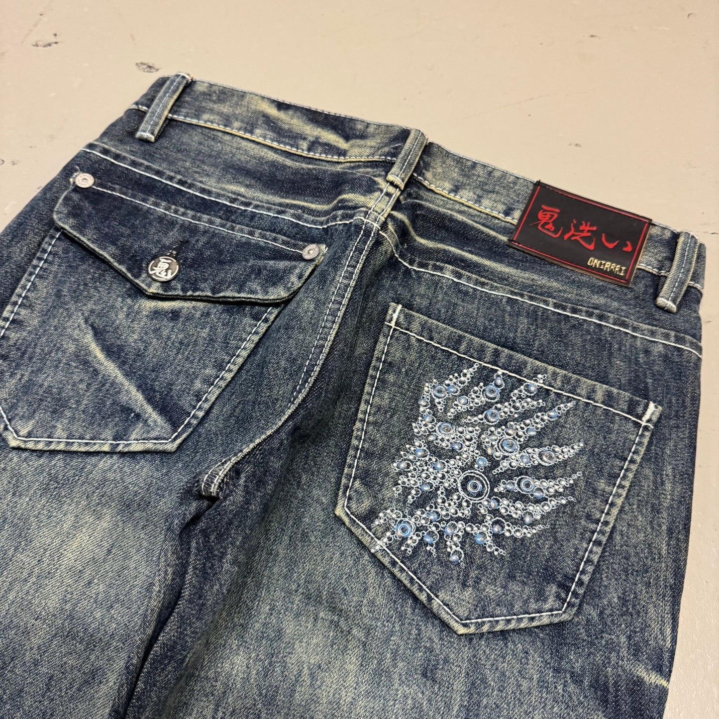2000‘s Oniarai Japanese Archive Jeans *very rare 30x28 - Lennys Vintage