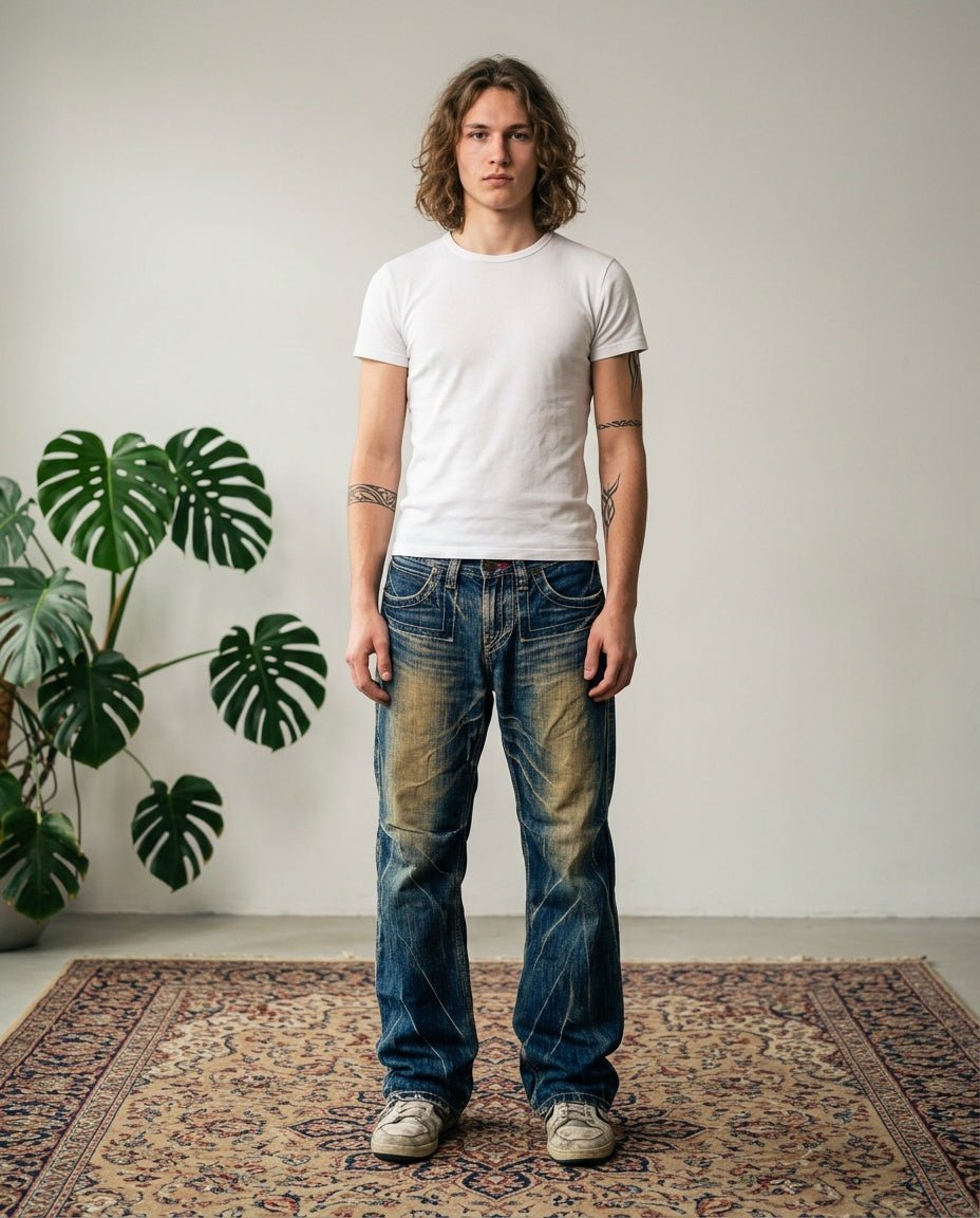 2000's Oniarai Japanese Archive Straight Jeans *very rare 29x32 (S) - Lennys Vintage