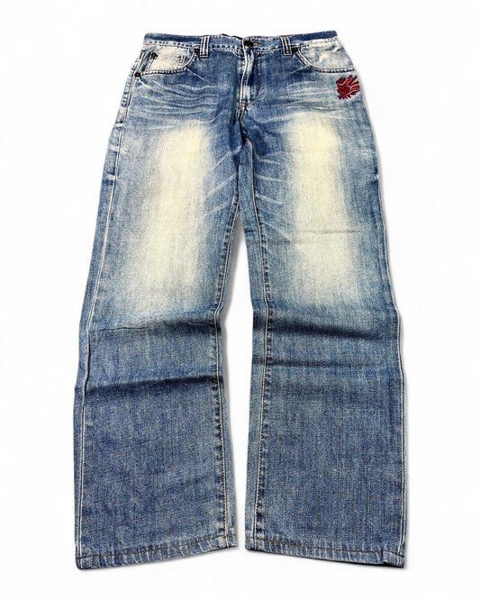 2000's Oniarai Japanese Straight/Baggy Jeans *rare 32x30 (M) - Lennys Vintage