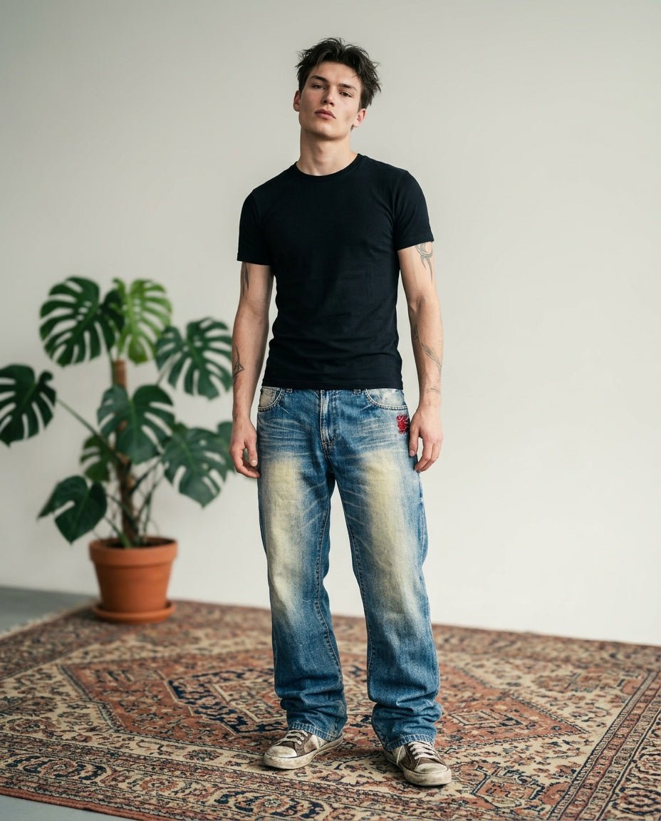 2000's Oniarai Japanese Straight/Baggy Jeans *rare 32x30 (M) - Lennys Vintage