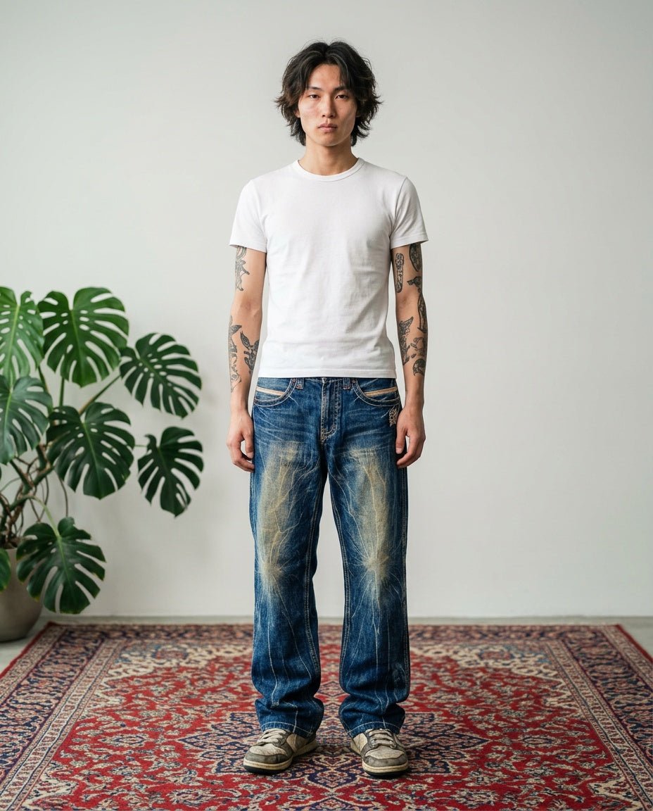 2000's Oniarai Japanese Straight/Baggy Jeans *rare 32x32 (M) - Lennys Vintage