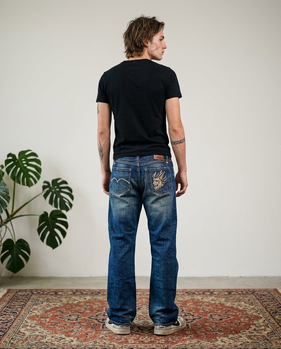 2000's Oniarai Japanese Straight/Baggy Jeans *rare 32x34 (M) - Lennys Vintage